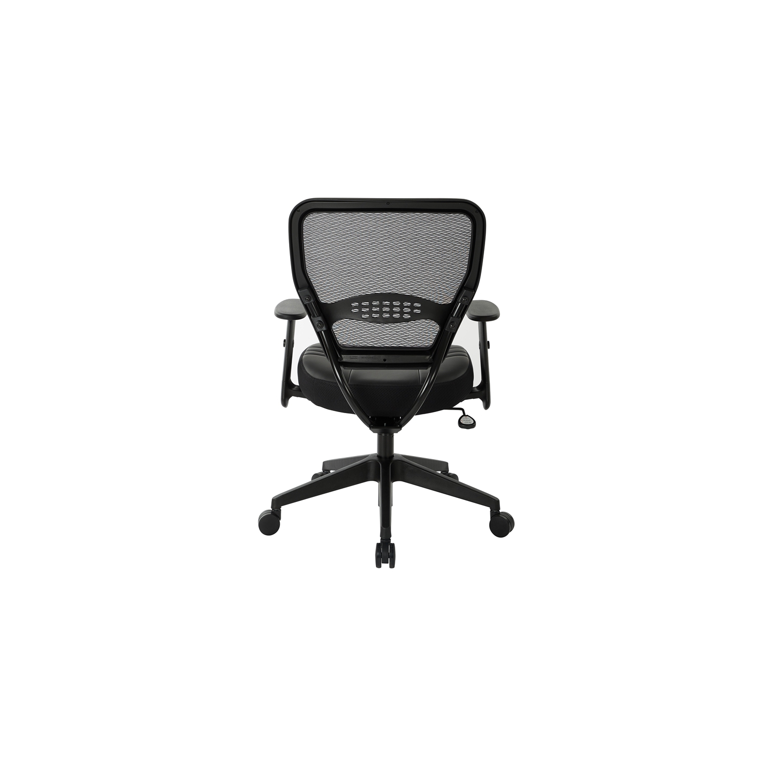 Professional Dark Air Grid Back Managers Office Chair Black Eco Leather Seat