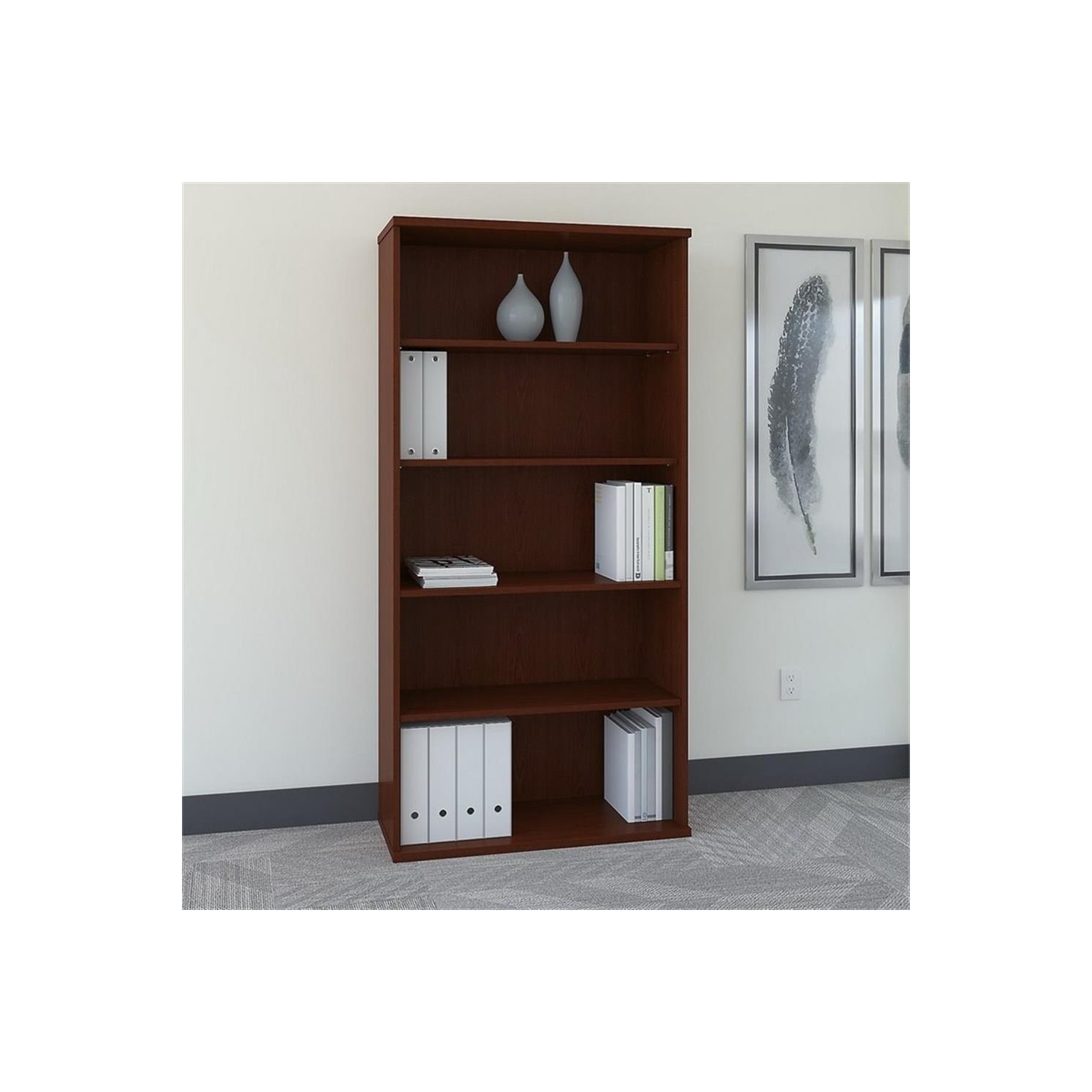 Series C 36" 5-Shelf Bookcase in Mahogany - Engineered Wood