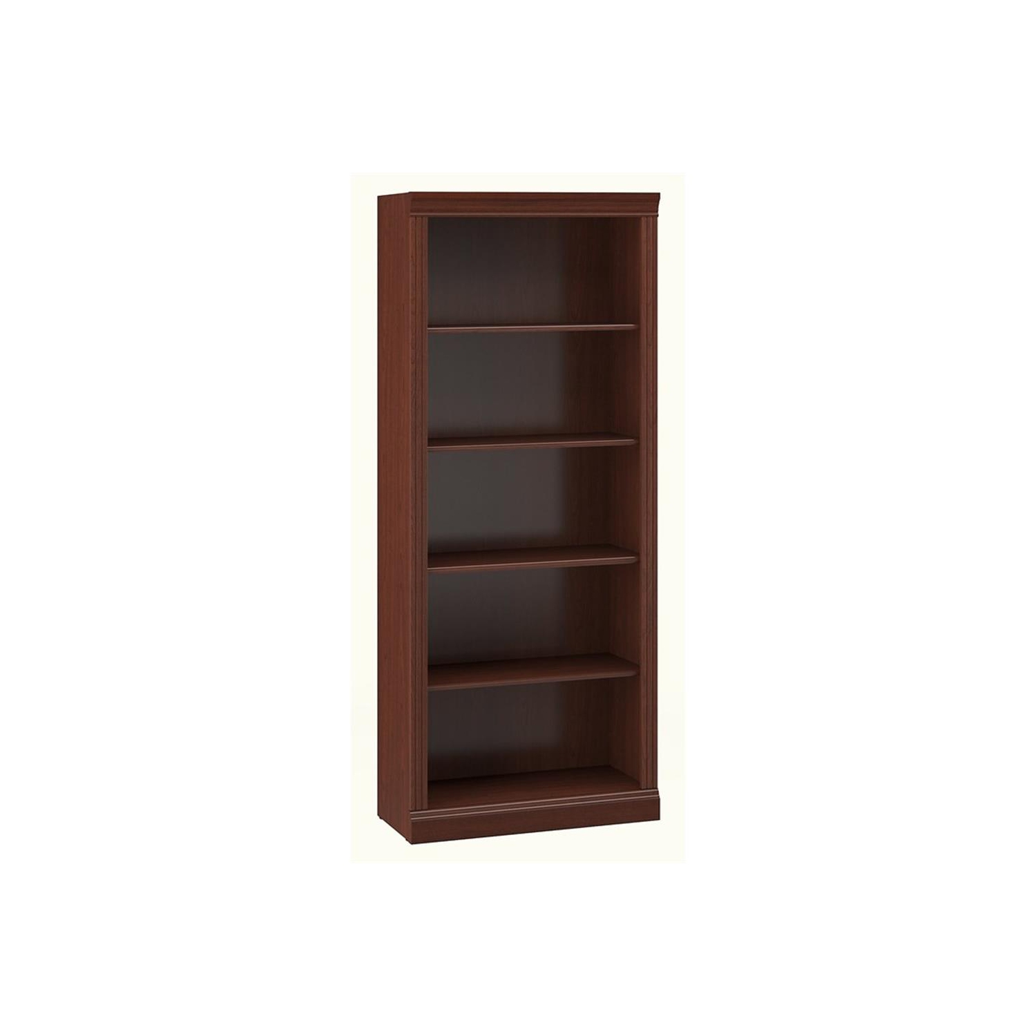 Bush Furniture Saratoga 5 Shelf Wood Bookcase in Harvest Cherry