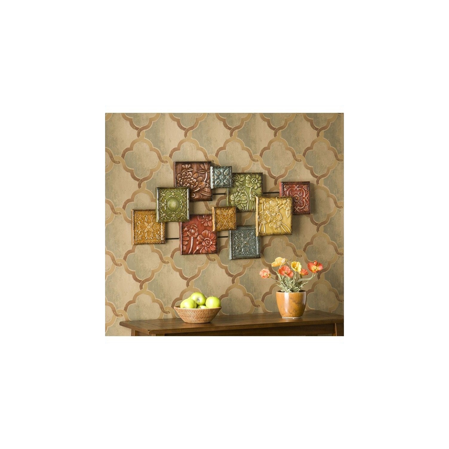 SEI Furniture Brussel Hand Painted and Glazed Wall Sculpture