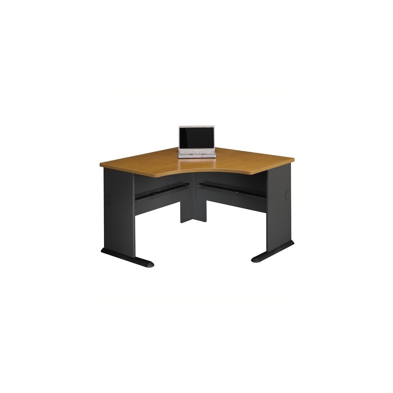 Series A 48W Corner Desk in Natural Cherry and Slate - Engineered Wood