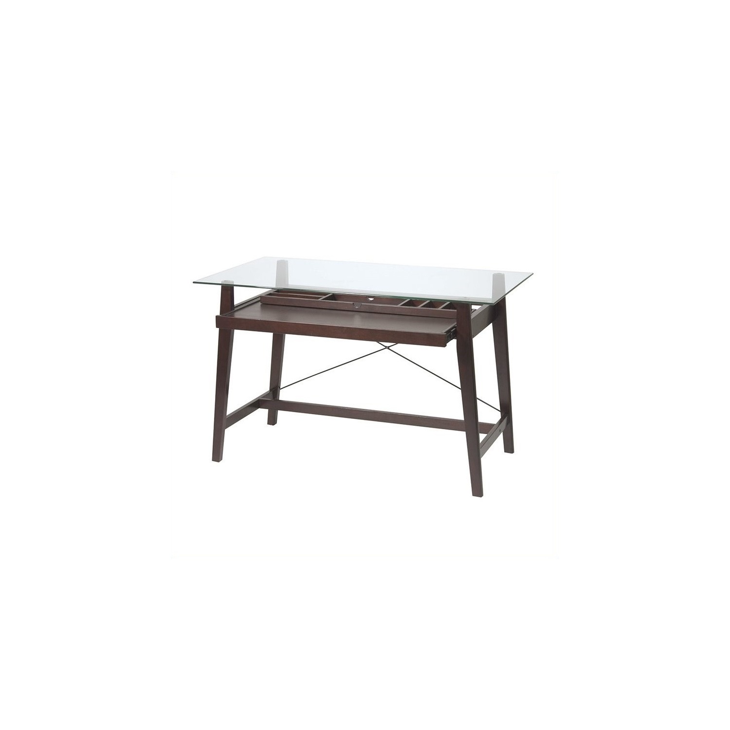 tribeca black glass desk