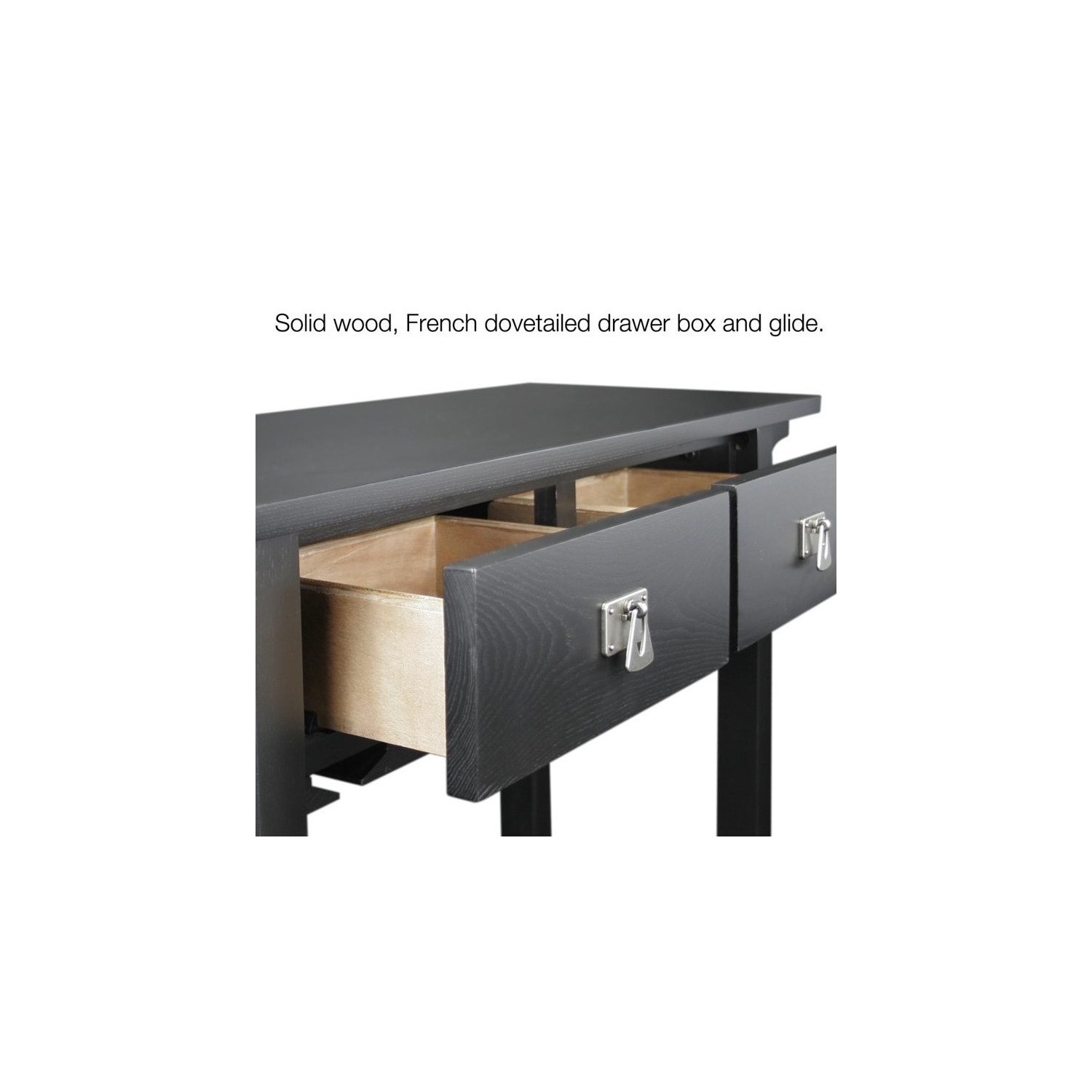 Support à vin Mission en bois avec tiroirs de rangement de Léck Furniture, noir