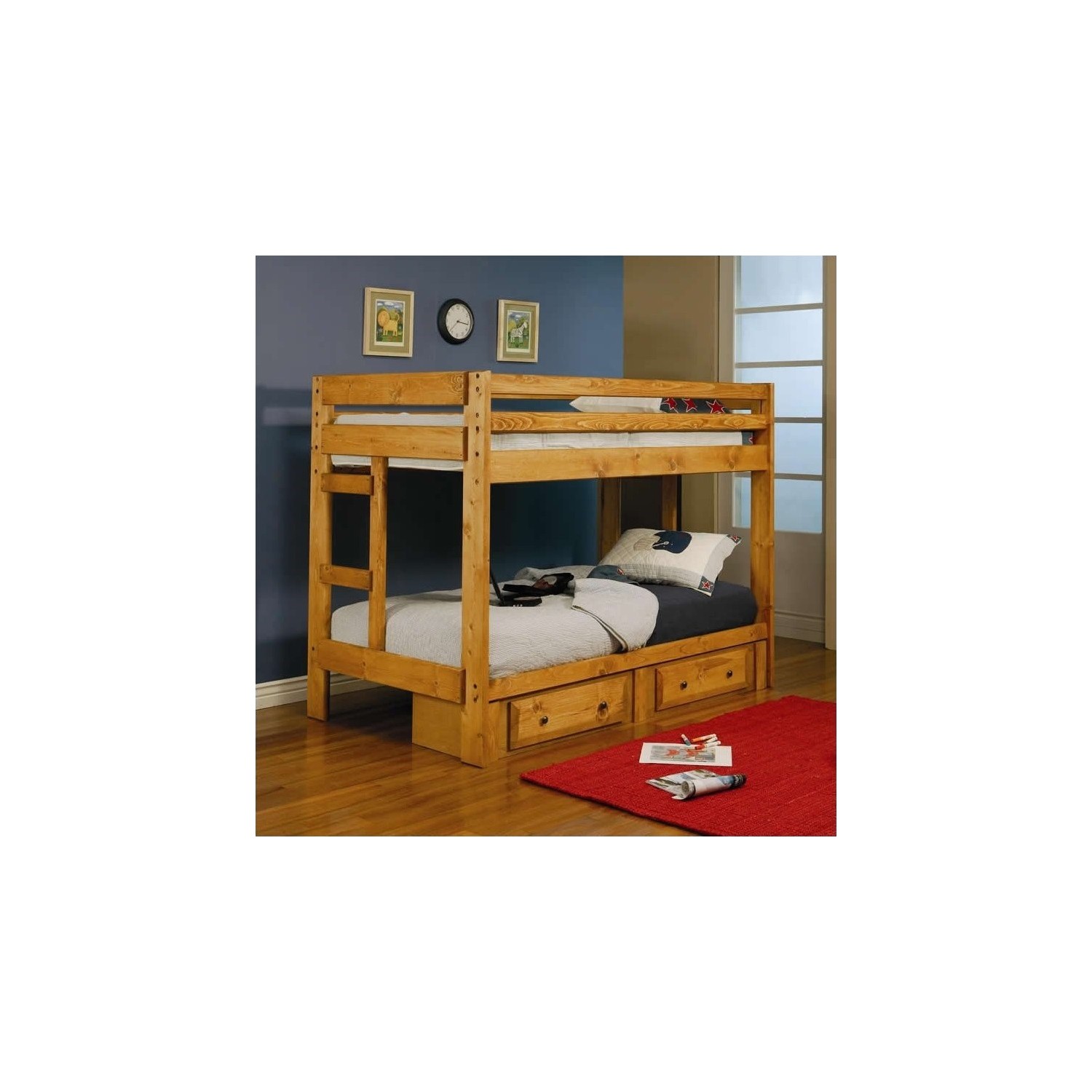 Coaster Wrangle Hill Twin over Twin Rustic Country Bunk Bed - Twin (Single) - Amber Wash Finish
