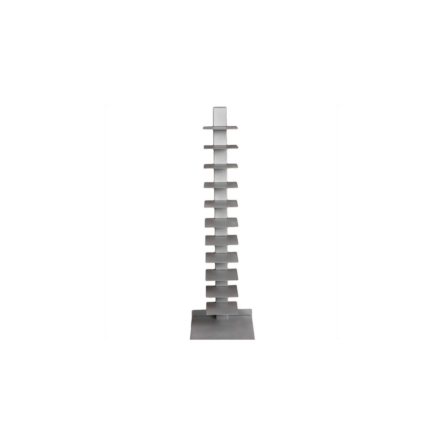 SEI Furniture Heights 11 Shelf Book Tower in Painted Silver