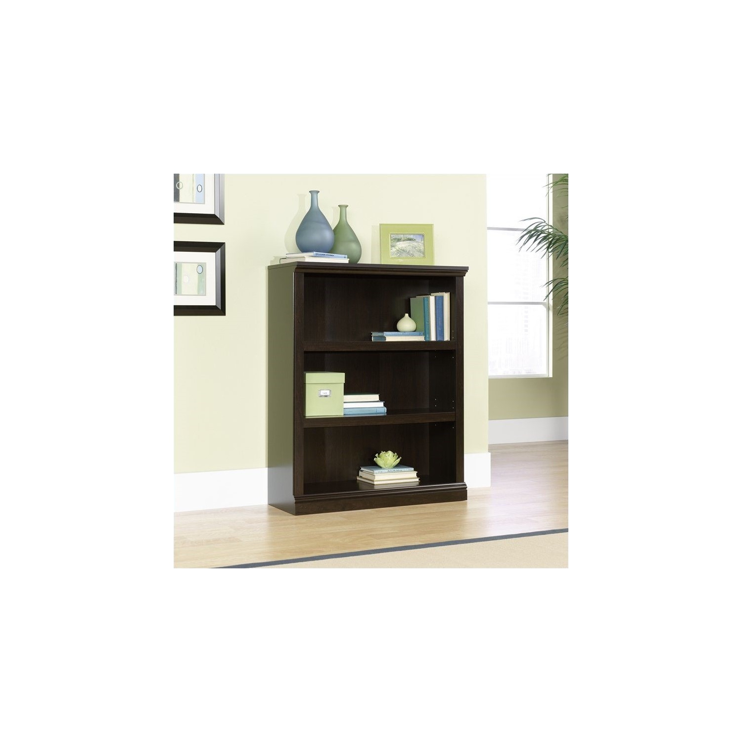 Sauder – Bibliothèque à 3 tablettes Select en bois Jamocha