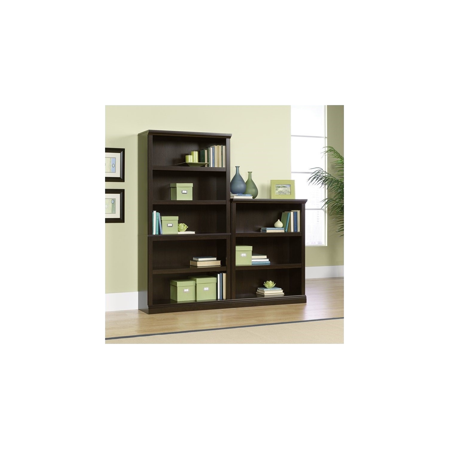 Sauder – Bibliothèque à 3 tablettes Select en bois Jamocha