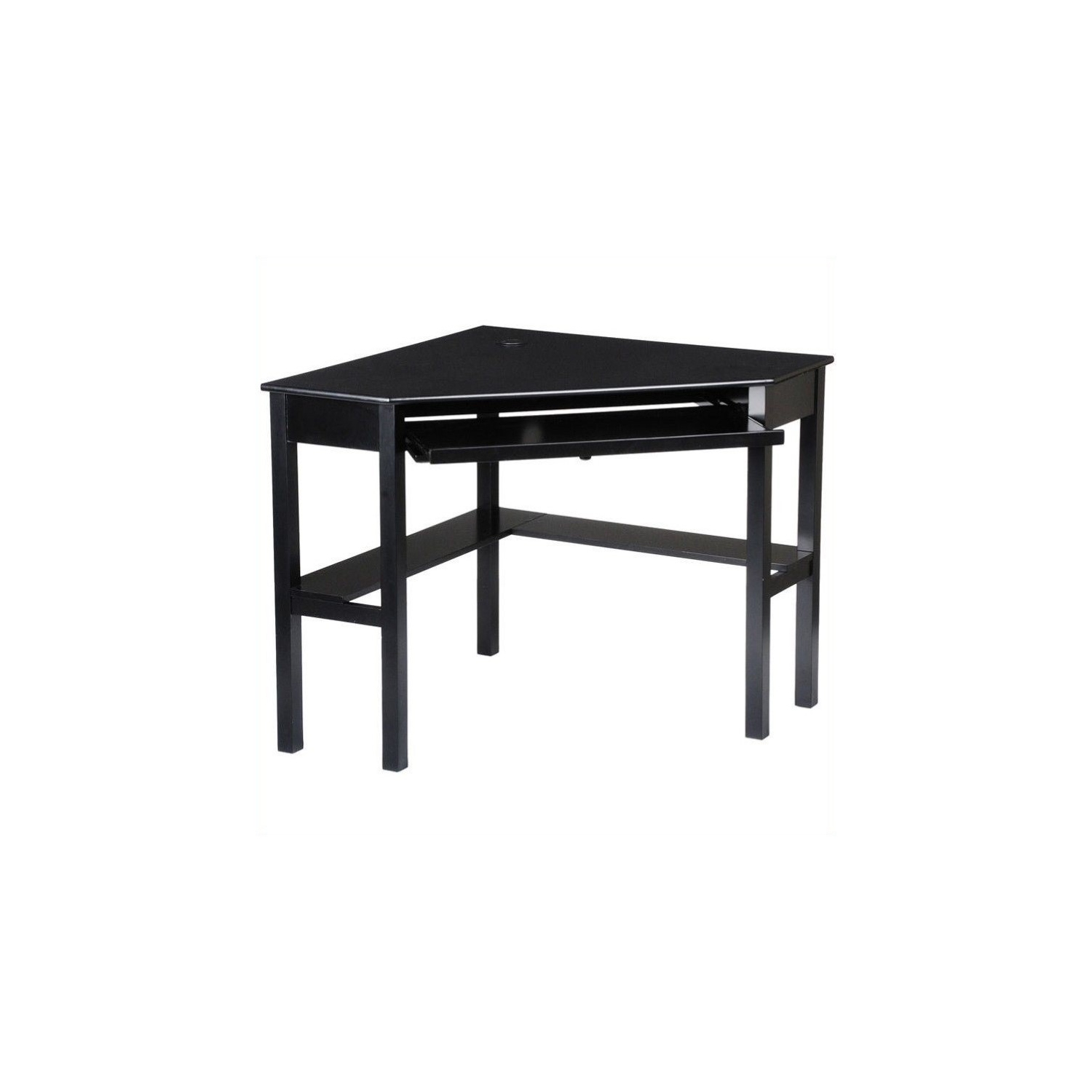 SEI Furniture Alexander Corner Computer Desk in Painted Black