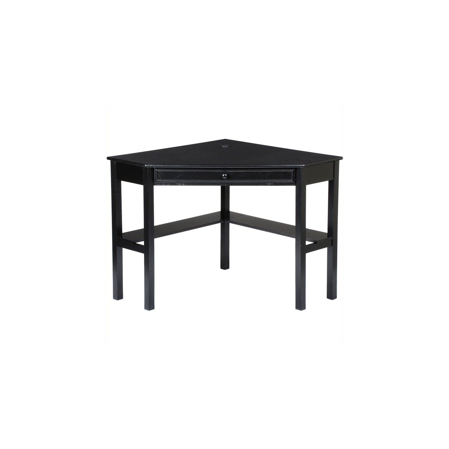 SEI Furniture Alexander Corner Computer Desk in Painted Black
