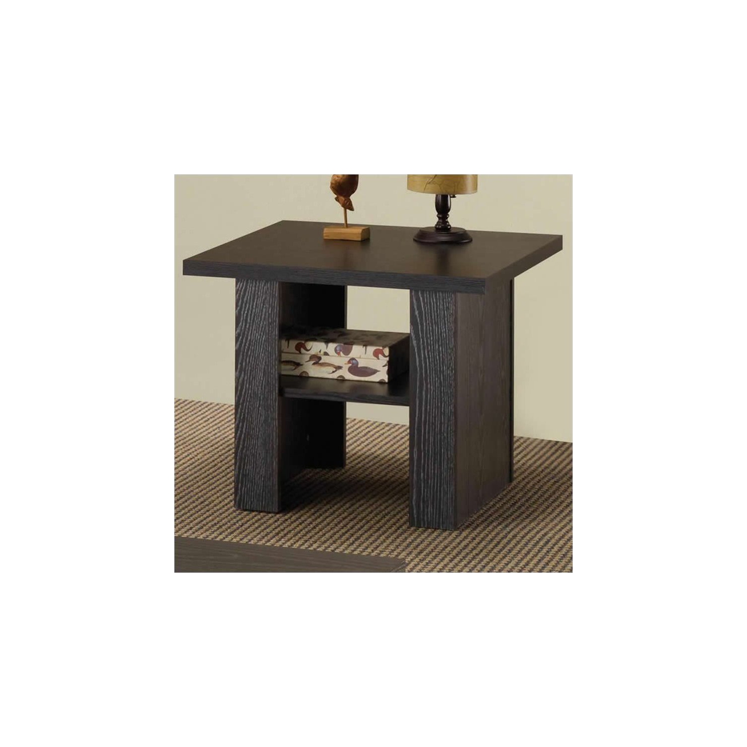 Coaster 3 Piece Coffee Table Set in Black Oak