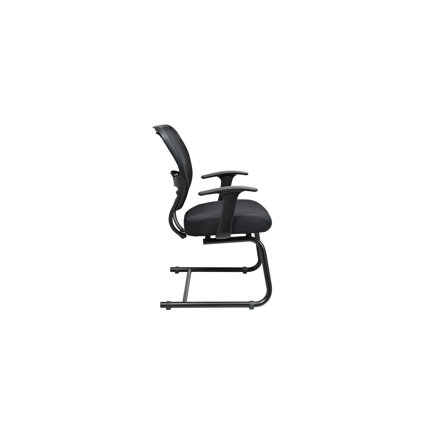 Air Grid Black Back Guest Chair with Fabric Seat and Cantilever Base