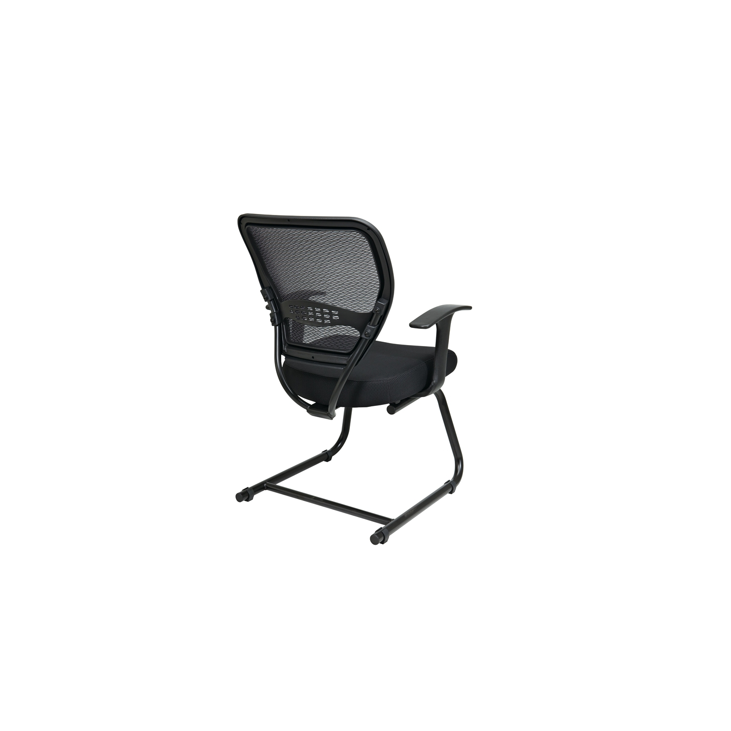 Air Grid Black Back Guest Chair with Fabric Seat and Cantilever Base