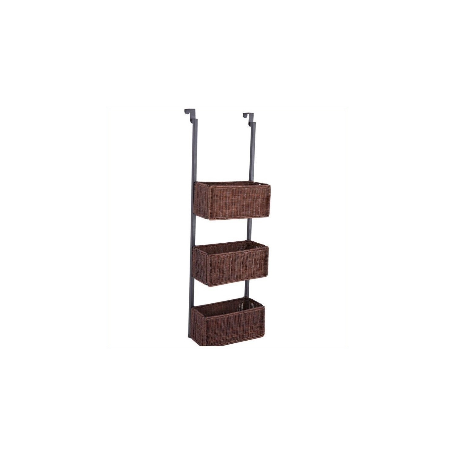 SEI Furniture Hazel Over-the-Door Basket Storage in Espresso