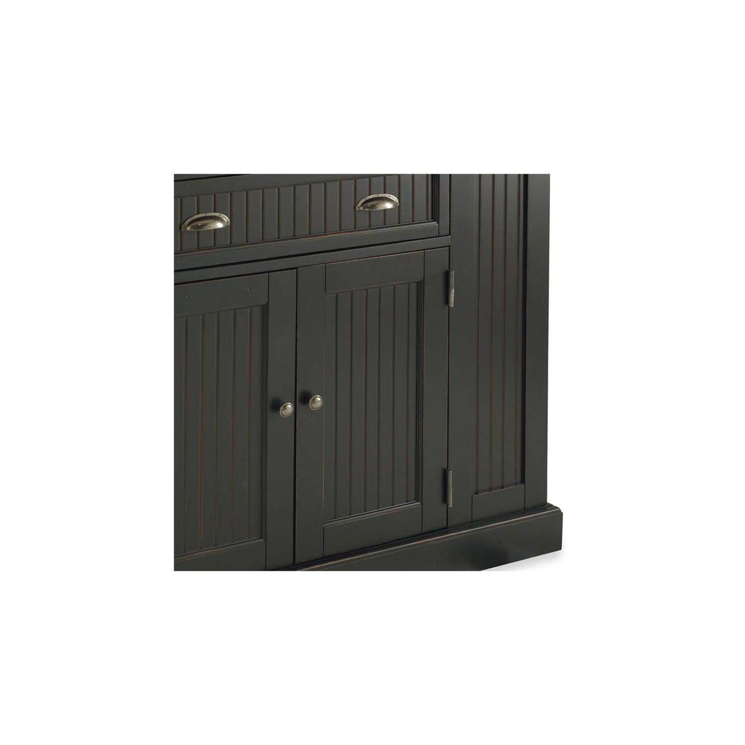 Homestyles Nantucket Wood Kitchen Island in Black