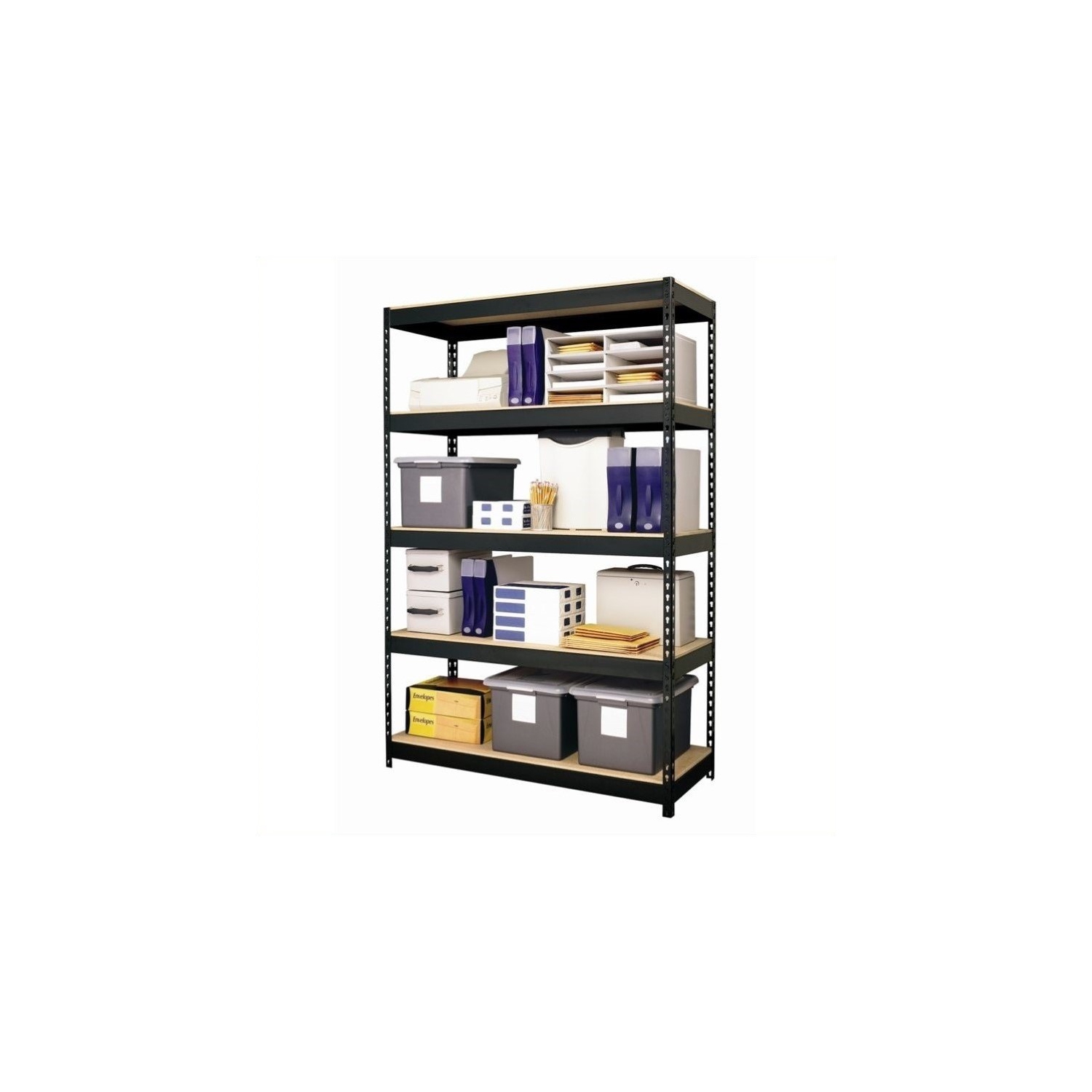 Iron Horse 3800 Riveted Steel Shelving 5-Shelf 18Dx48Wx72H Black