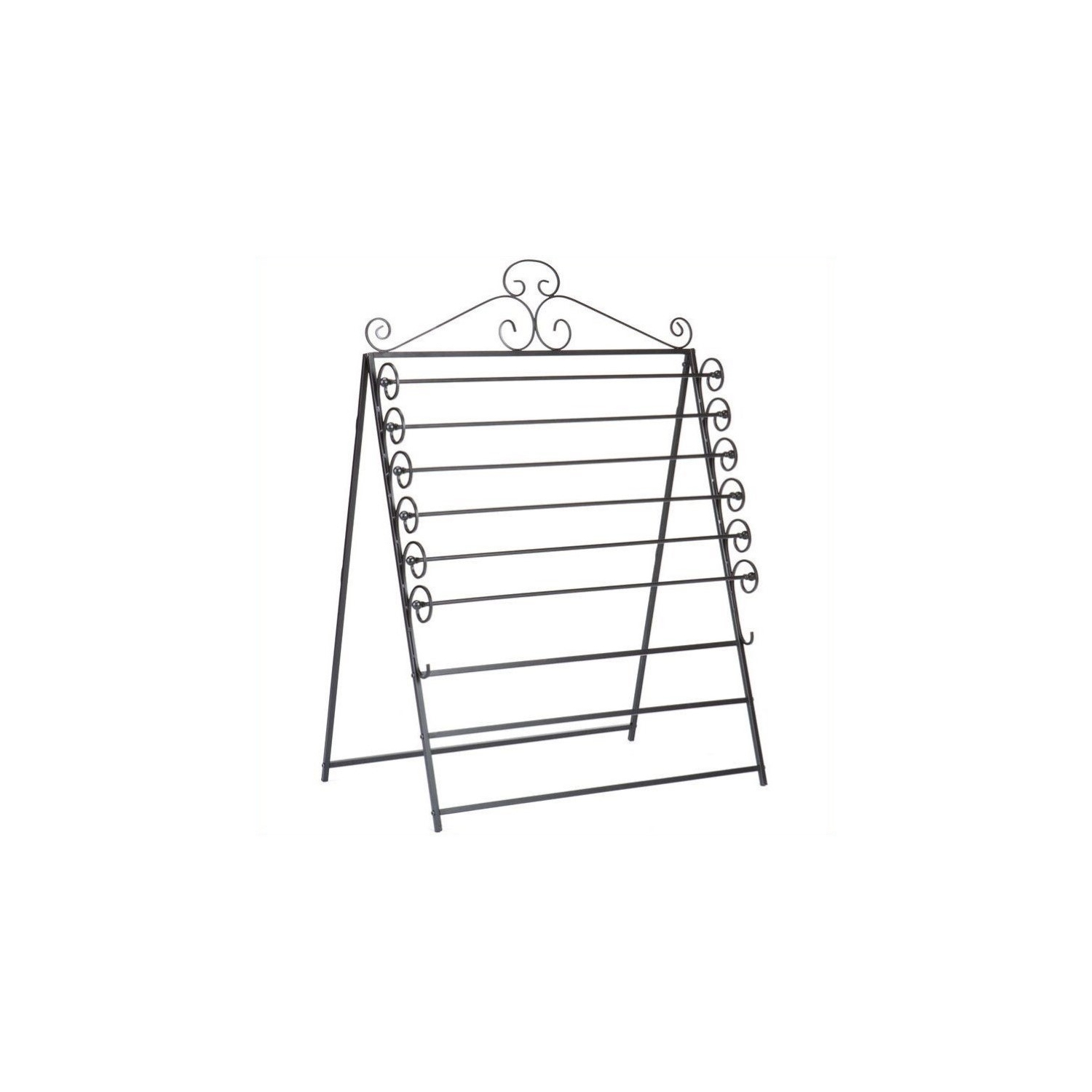 SEI Furniture Evelyn Easel-Wall Mount Craft Storage Rack in Black
