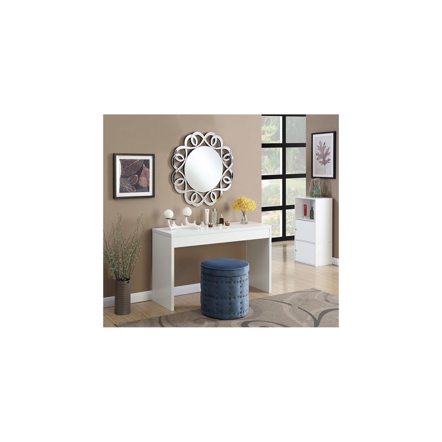 Convenience Concepts Northfield Wall Console in White Wood Finish