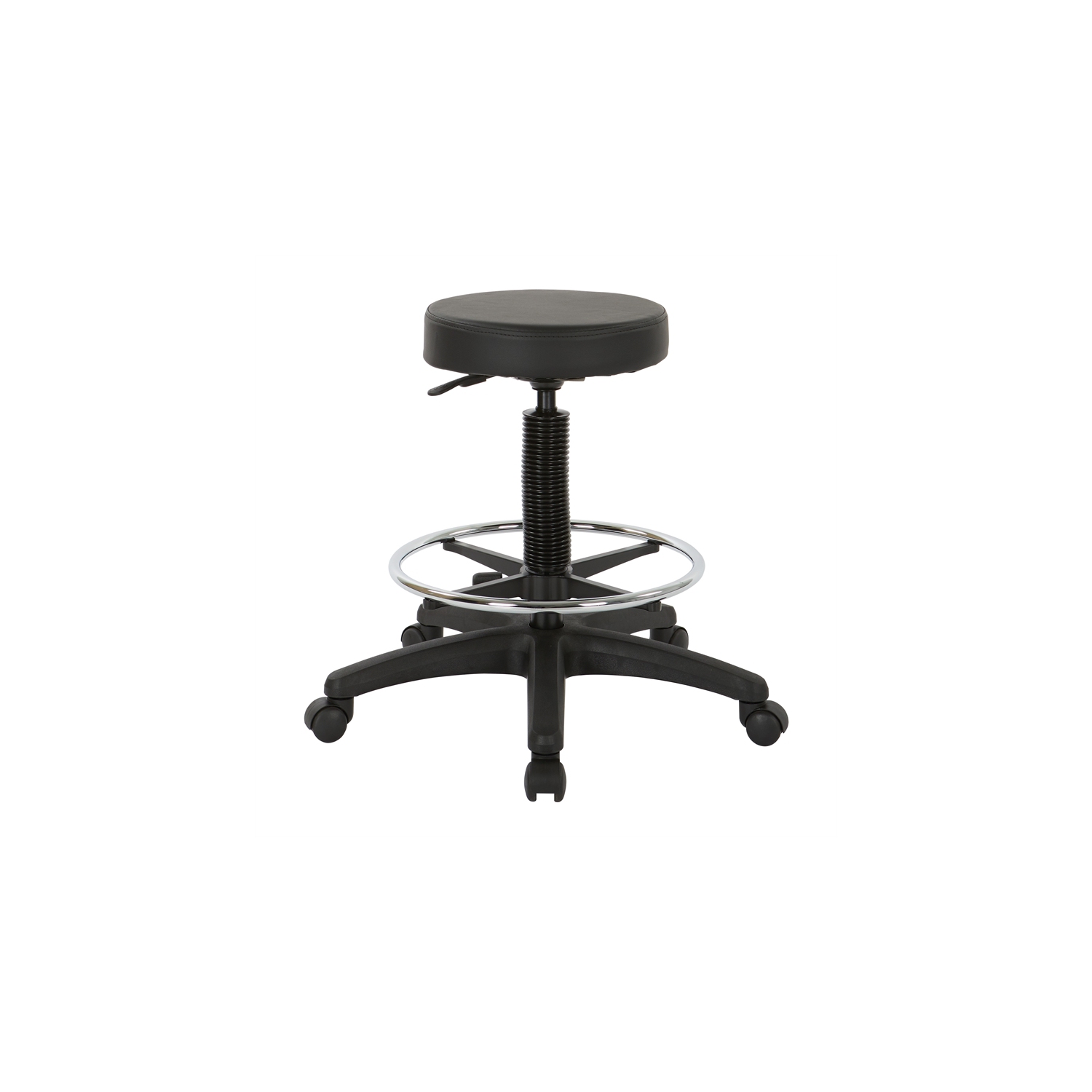Pneumatic Black Drafting Chair Backless Stool with Vinyl Seat