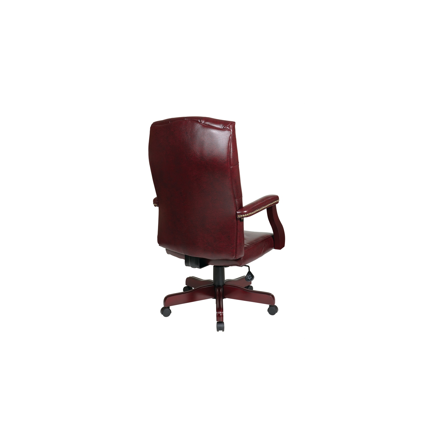 Jamestown Oxblood Red Vinyl Traditional Executive Chair with Padded Arms