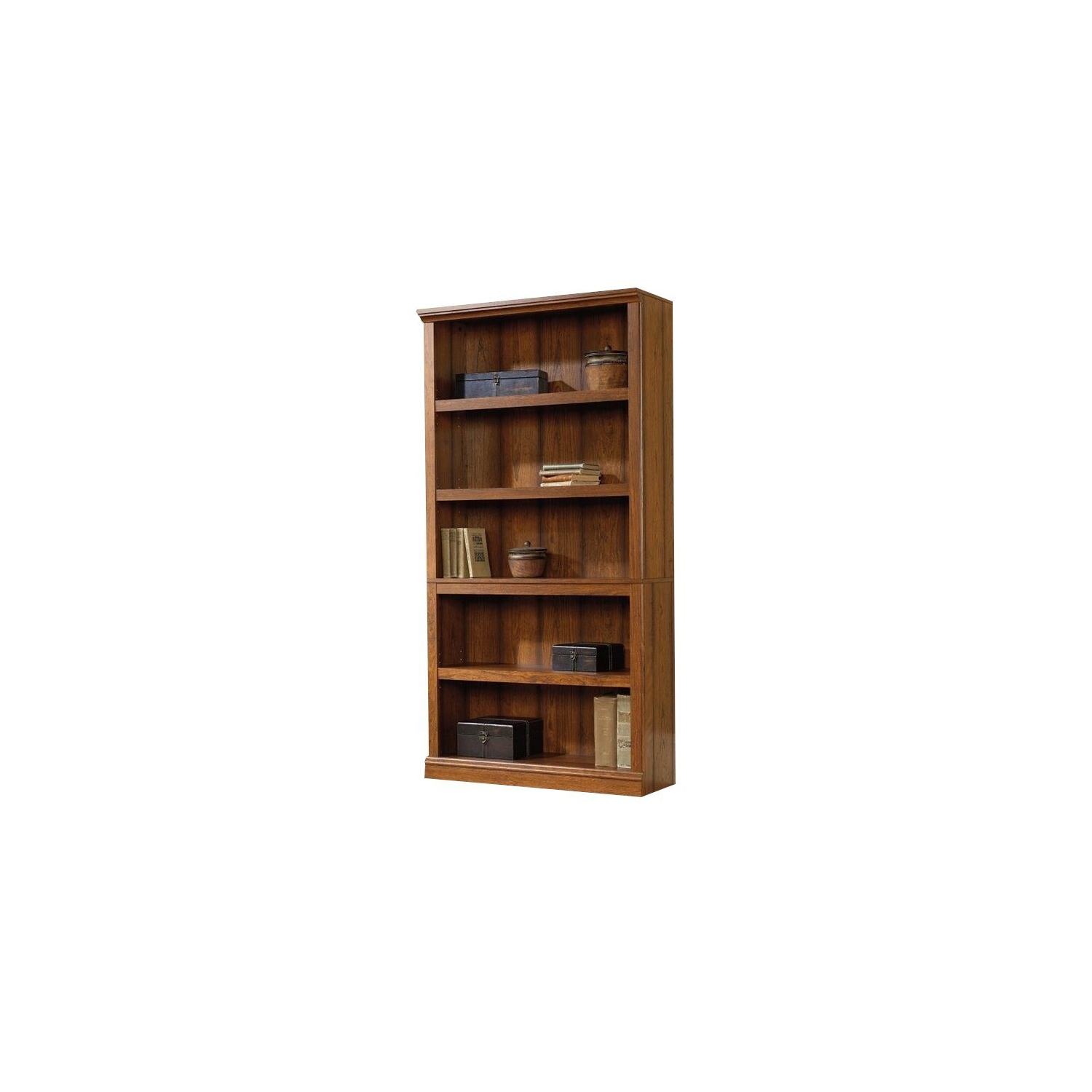 Sauder Select Modern Wood 5 Shelf Bookcase in Washington Cherry
