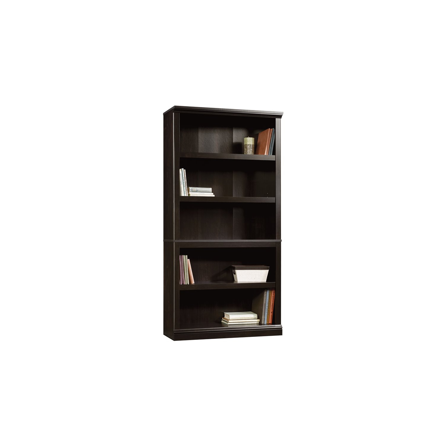 Sauder Select 5 Shelf Bookcase in Estate Black