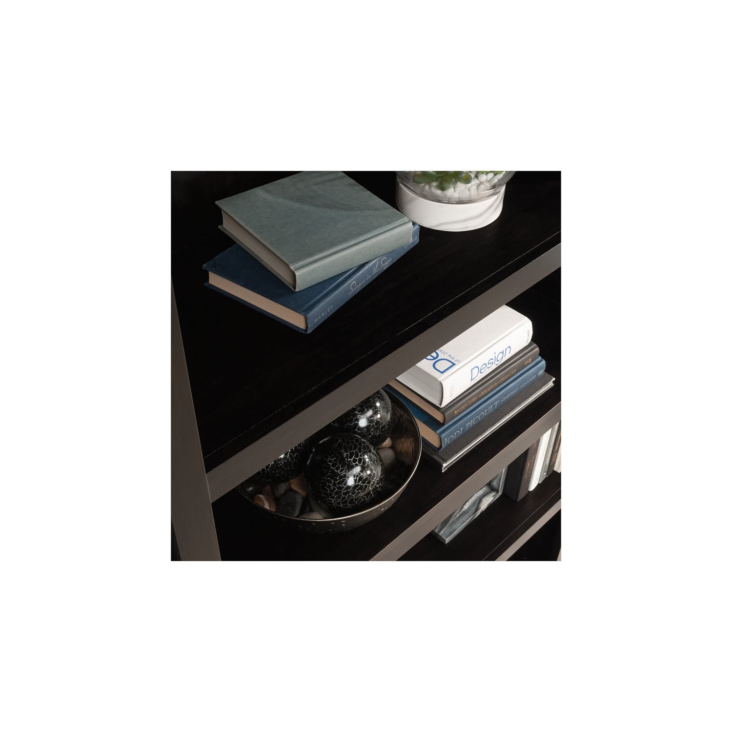 Sauder Select 5 Shelf Bookcase in Estate Black