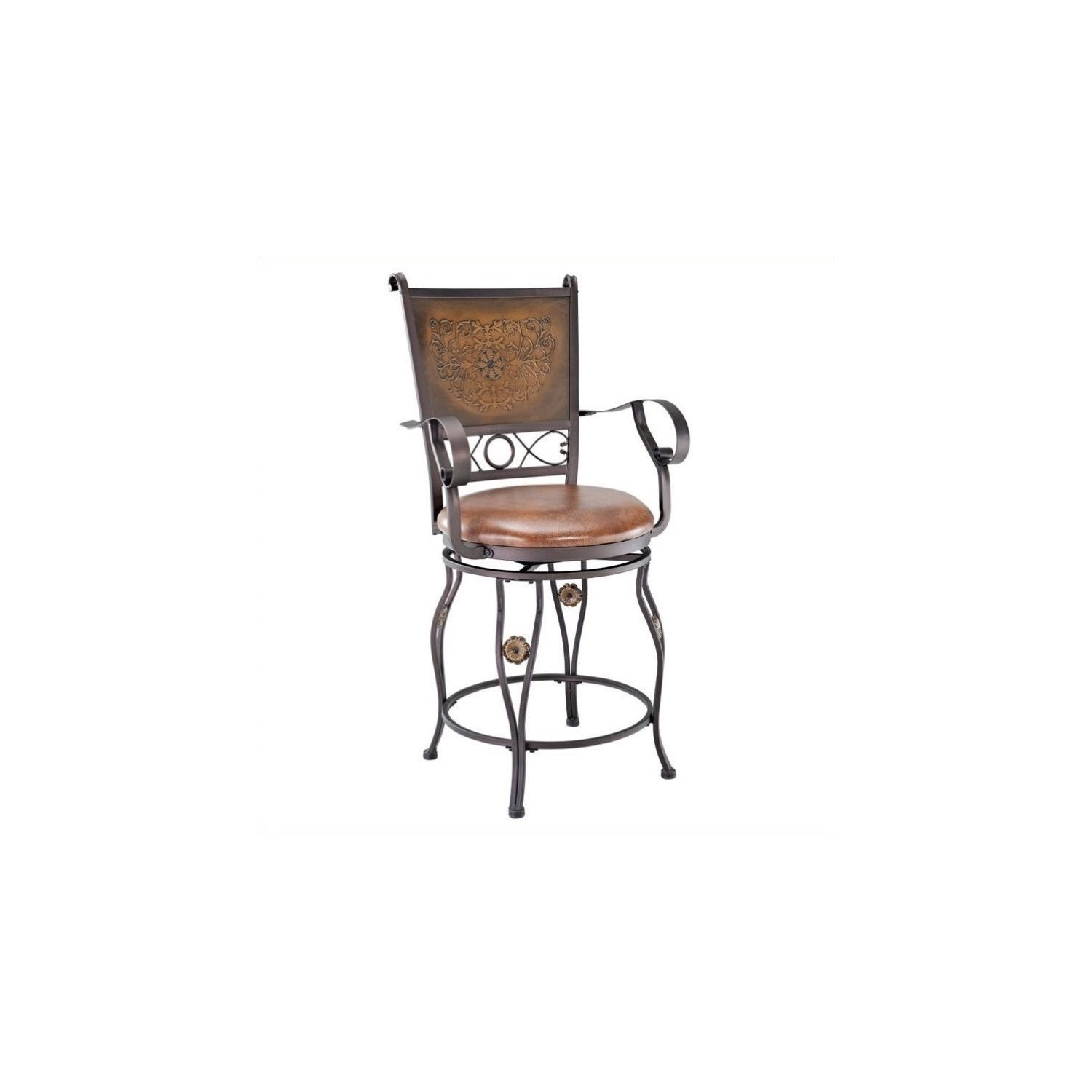Powell Furniture Big and Tall 30" Swivel Bar Stool in Bronze