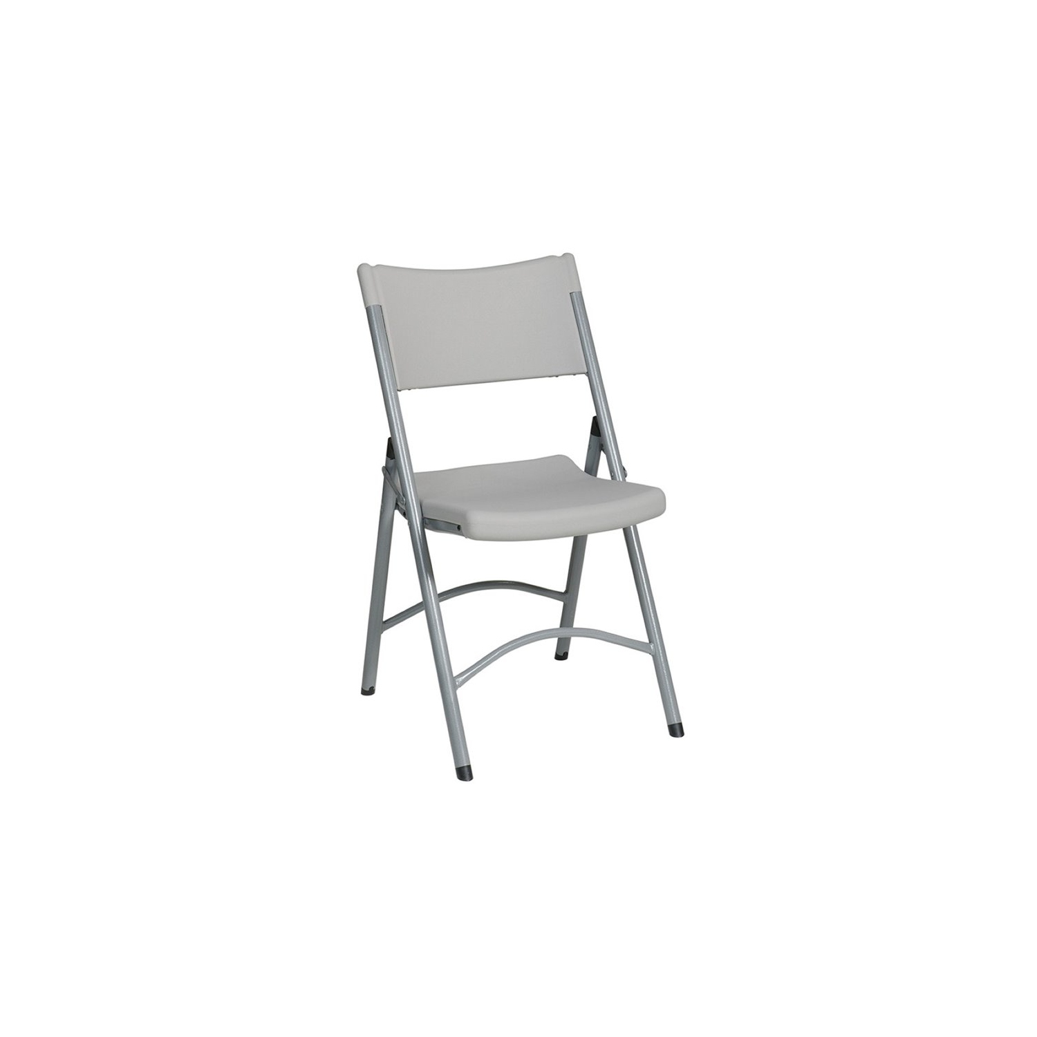 Light Gray Resin Folding Chair in Silver Set of 4
