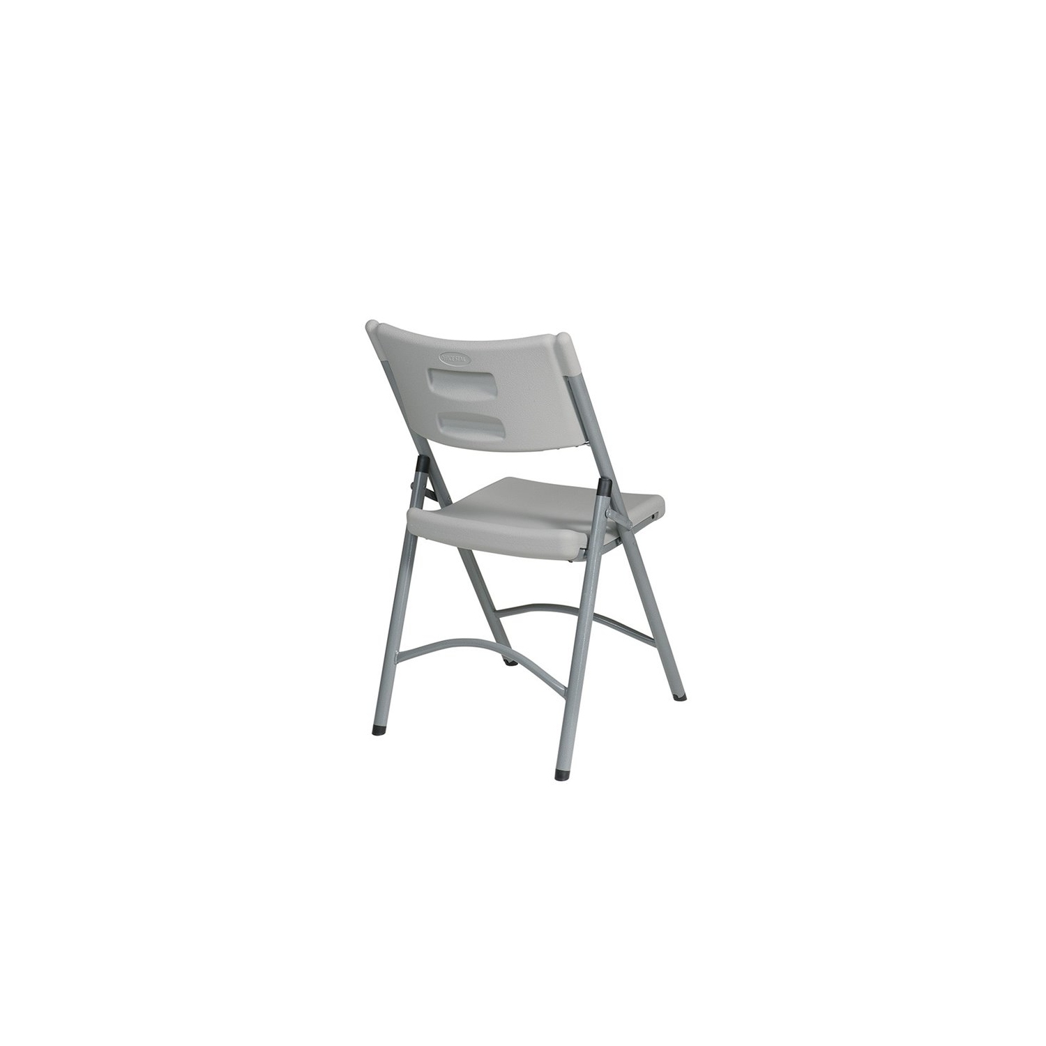 Light Gray Resin Folding Chair in Silver Set of 4