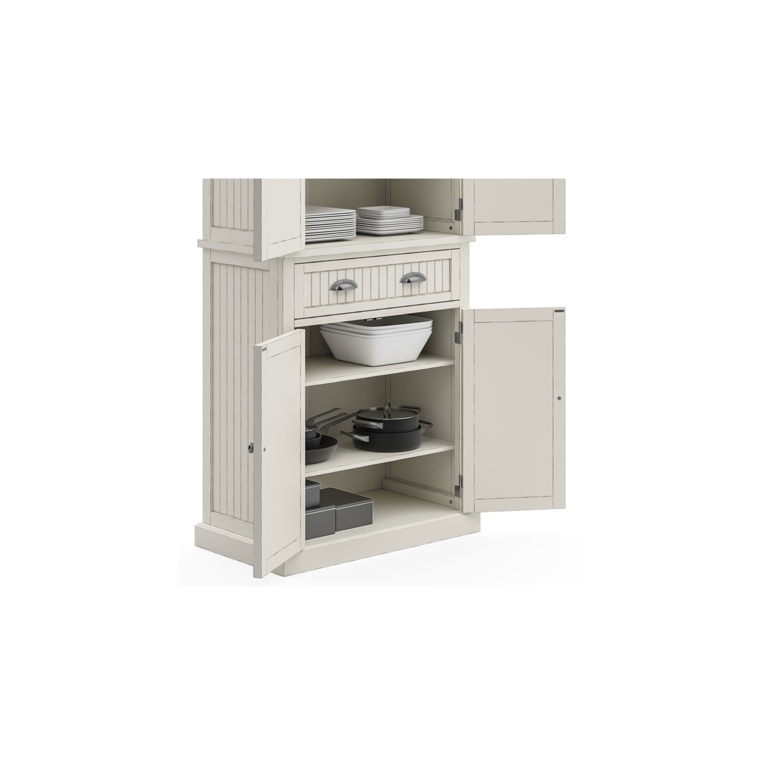 Homestyles Nantucket Wood Pantry in Off White