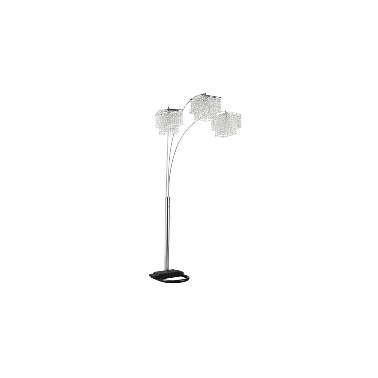 Coaster arc floor lamp with poly store crystal shades