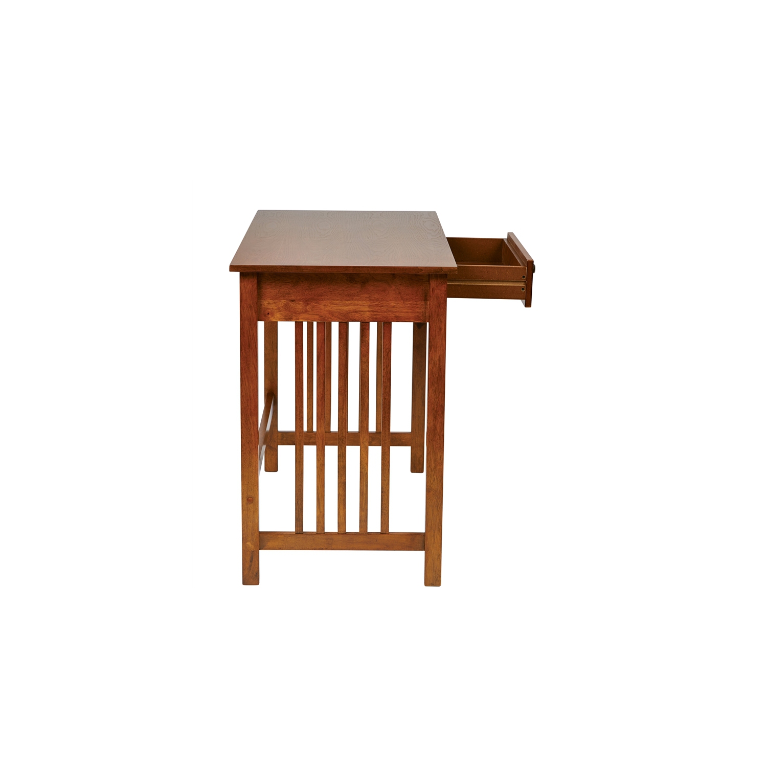 Sierra Writing Desk in Ash Brown Finish with Pull Out Drawer and Solid Wood Legs