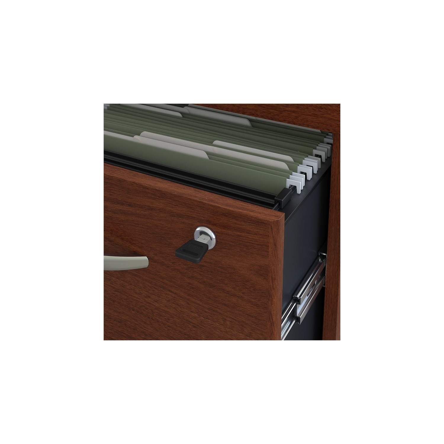 Series C 60W x 24D Office Desk with Drawers in Mahogany - Engineered Wood