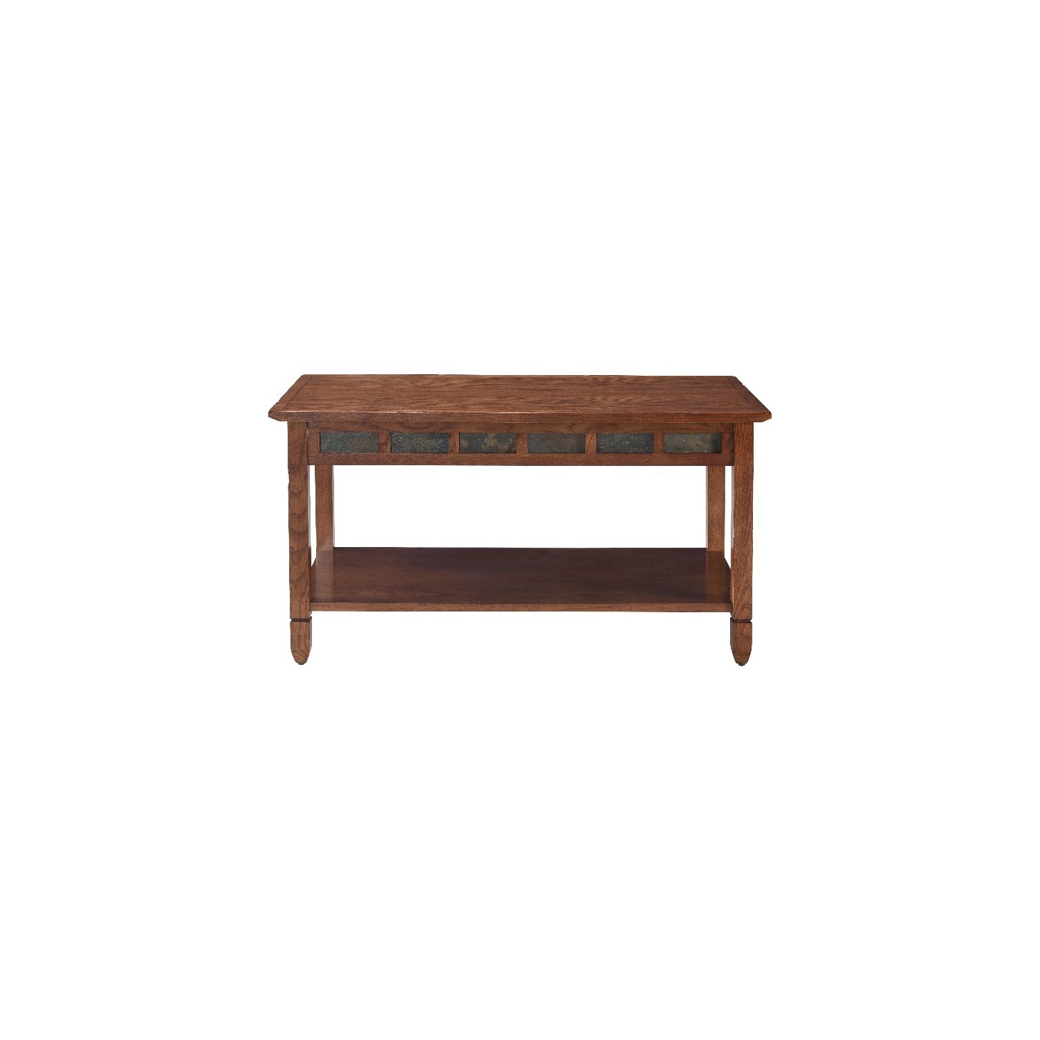 Leick Furniture Rustic Slate Rectangular Wood Coffee Table in Rustic Oak