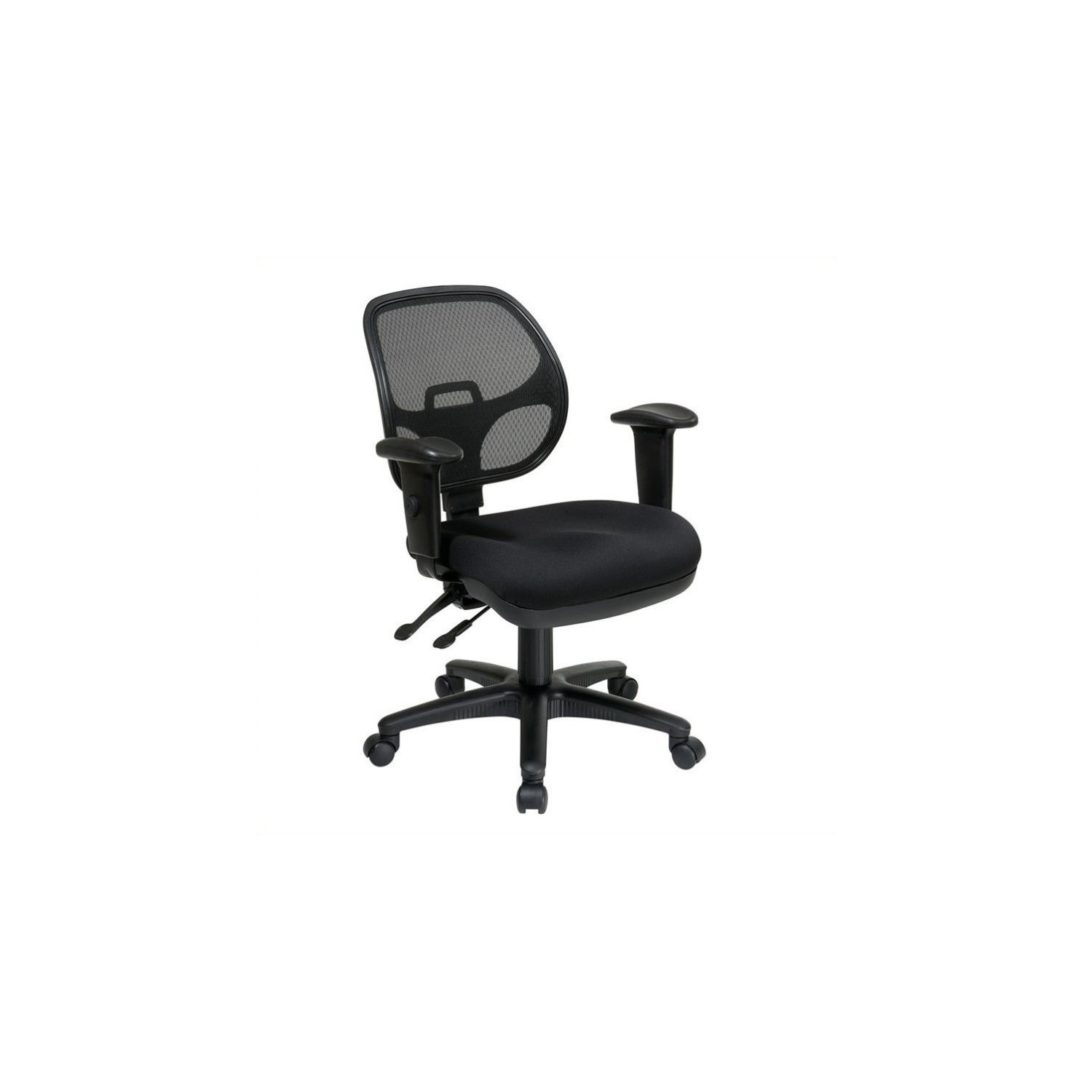 Fauteuil de bureau ergonomique avec accoudoirs réglables en noir charbon