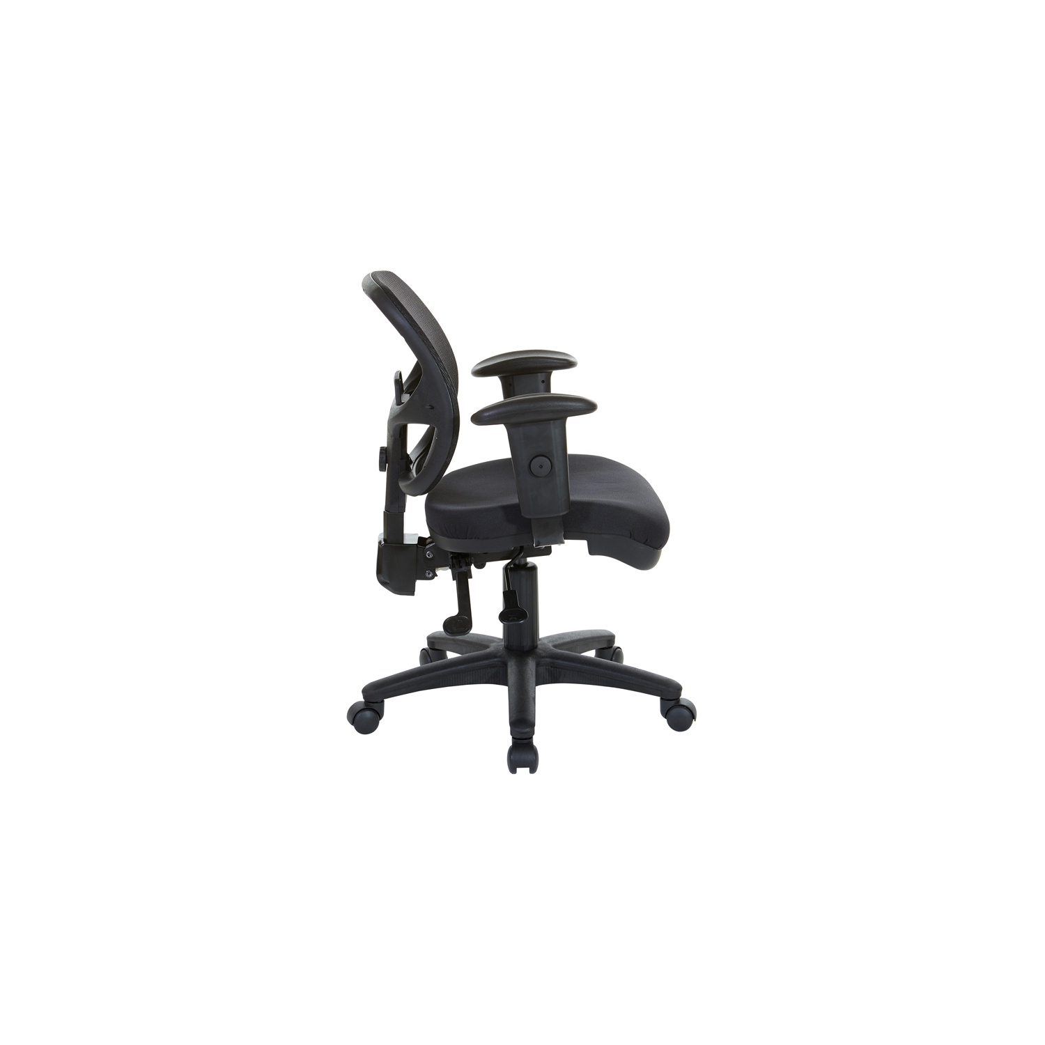 Fauteuil de bureau ergonomique avec accoudoirs réglables en noir charbon