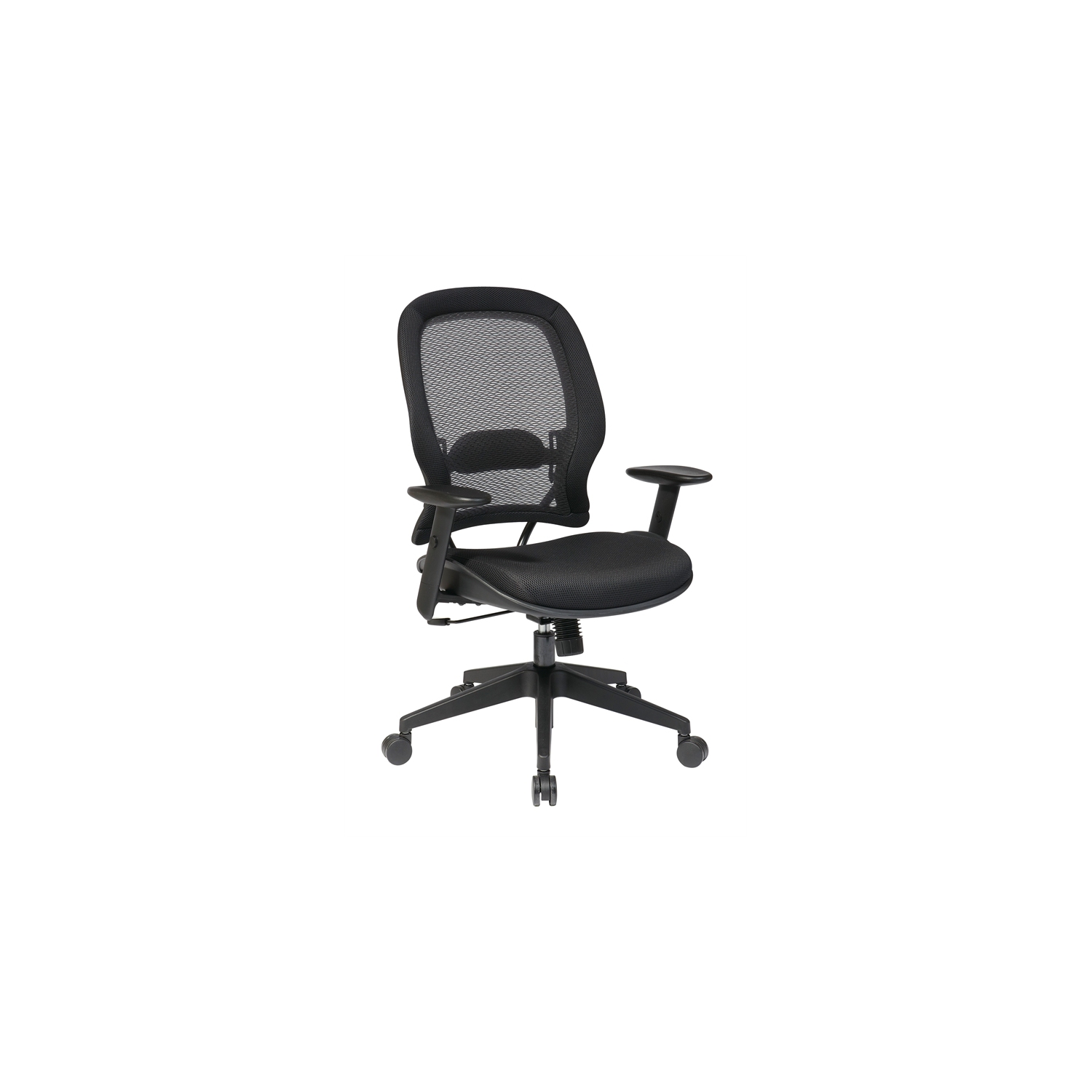 Office Star AirGrid Back and Mesh Fabric Seat Office Chair in Black