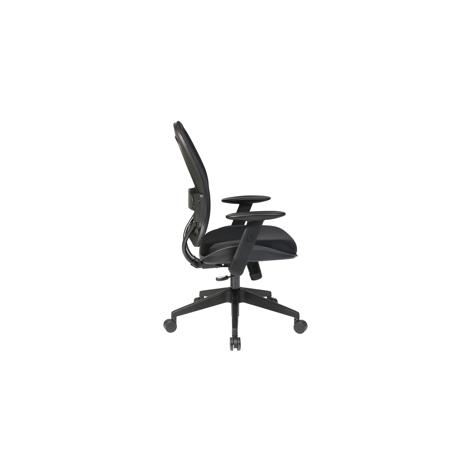 Office Star AirGrid Back and Mesh Fabric Seat Office Chair in Black