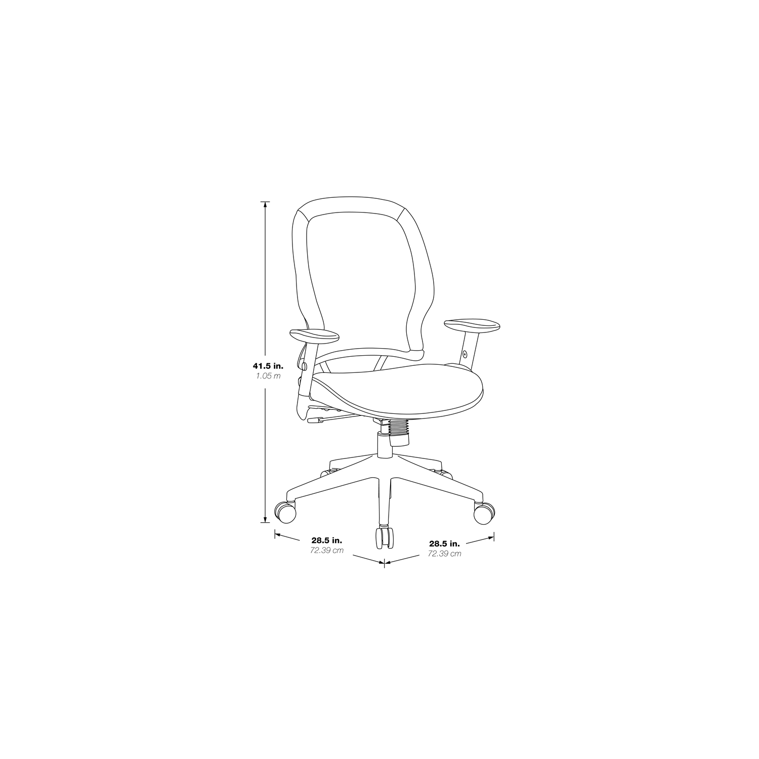 Office Star AirGrid Back and Mesh Fabric Seat Office Chair in Black