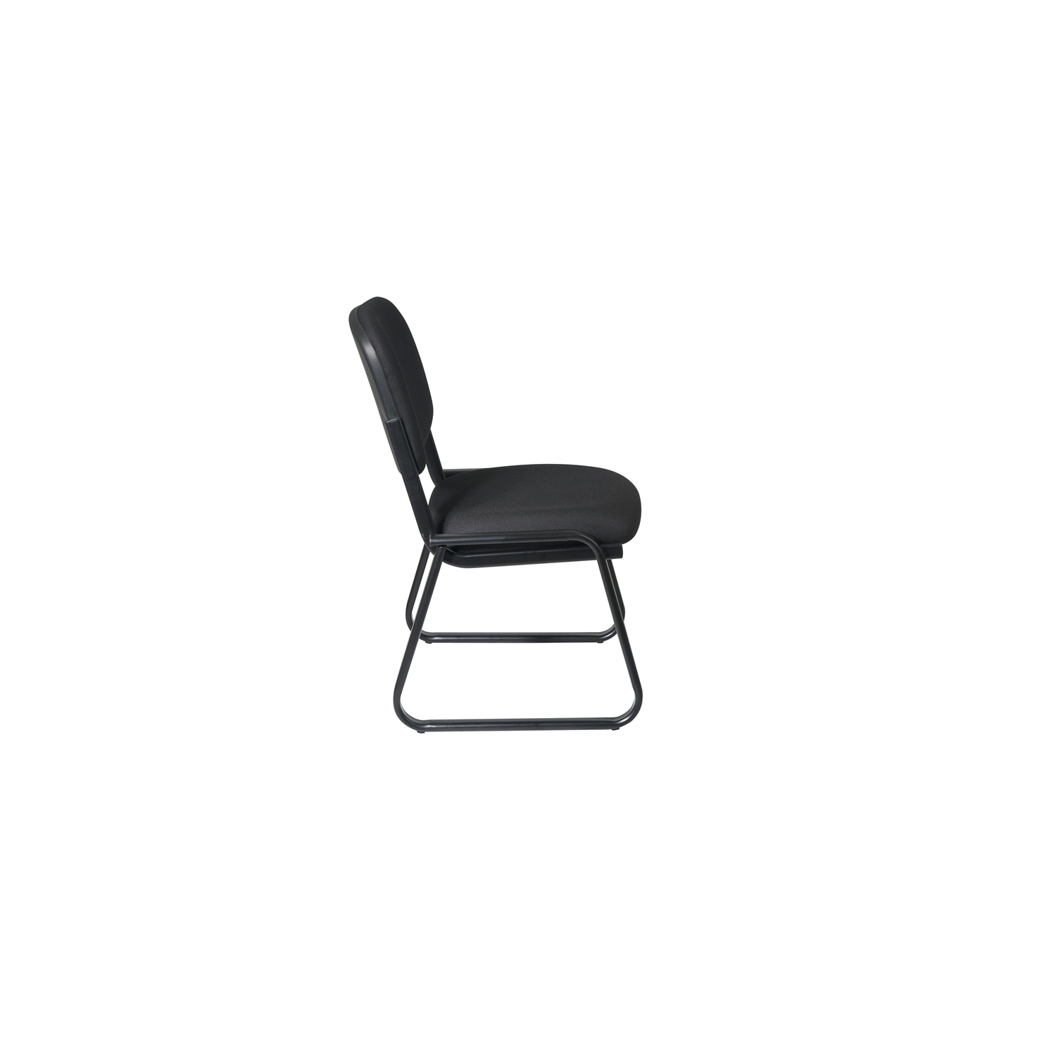 Deluxe Sled Base Armless Chair with Designer Plastic Shell in Black