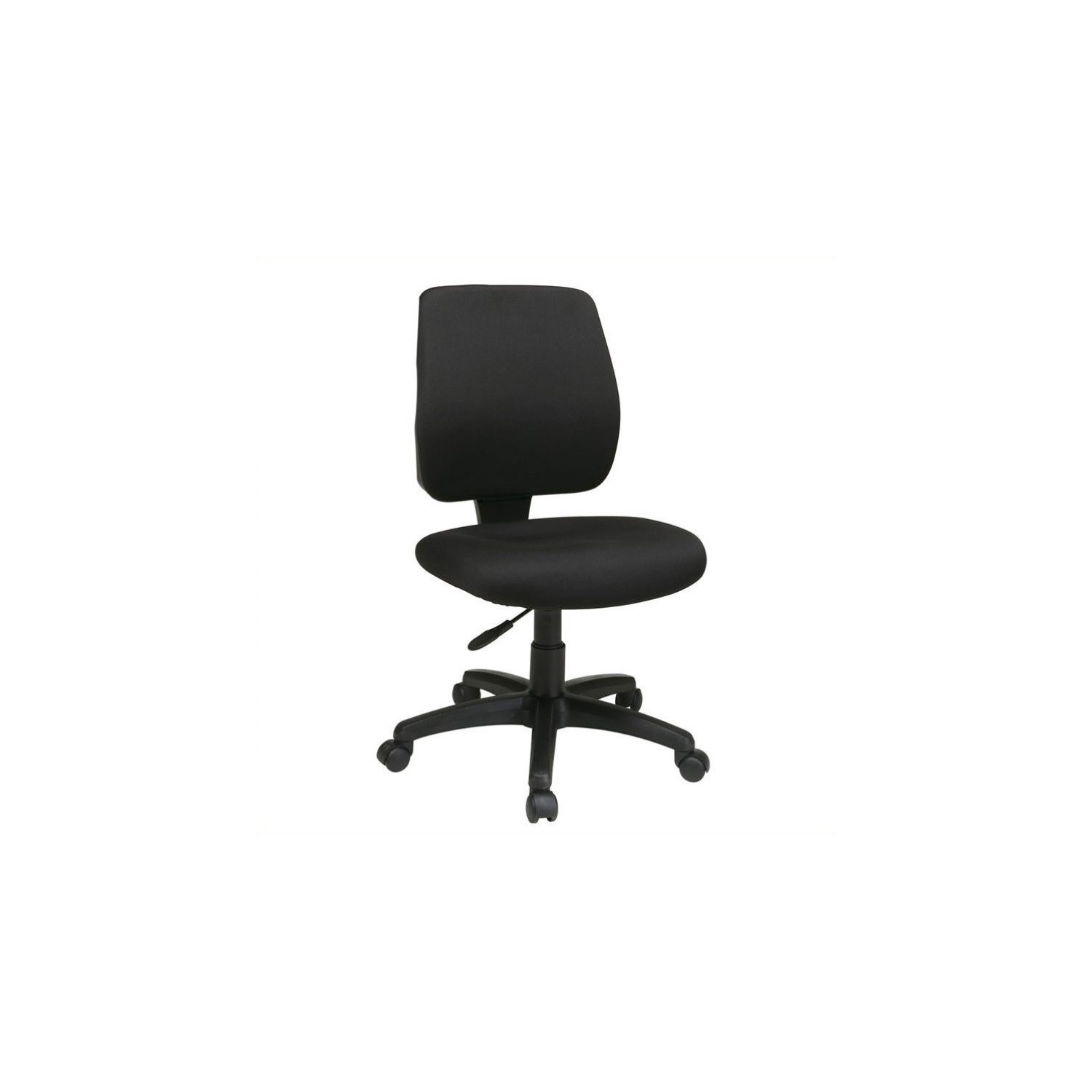 Task Office Chair with Ratchet Back Height Adjustment in Coal Black Fabric