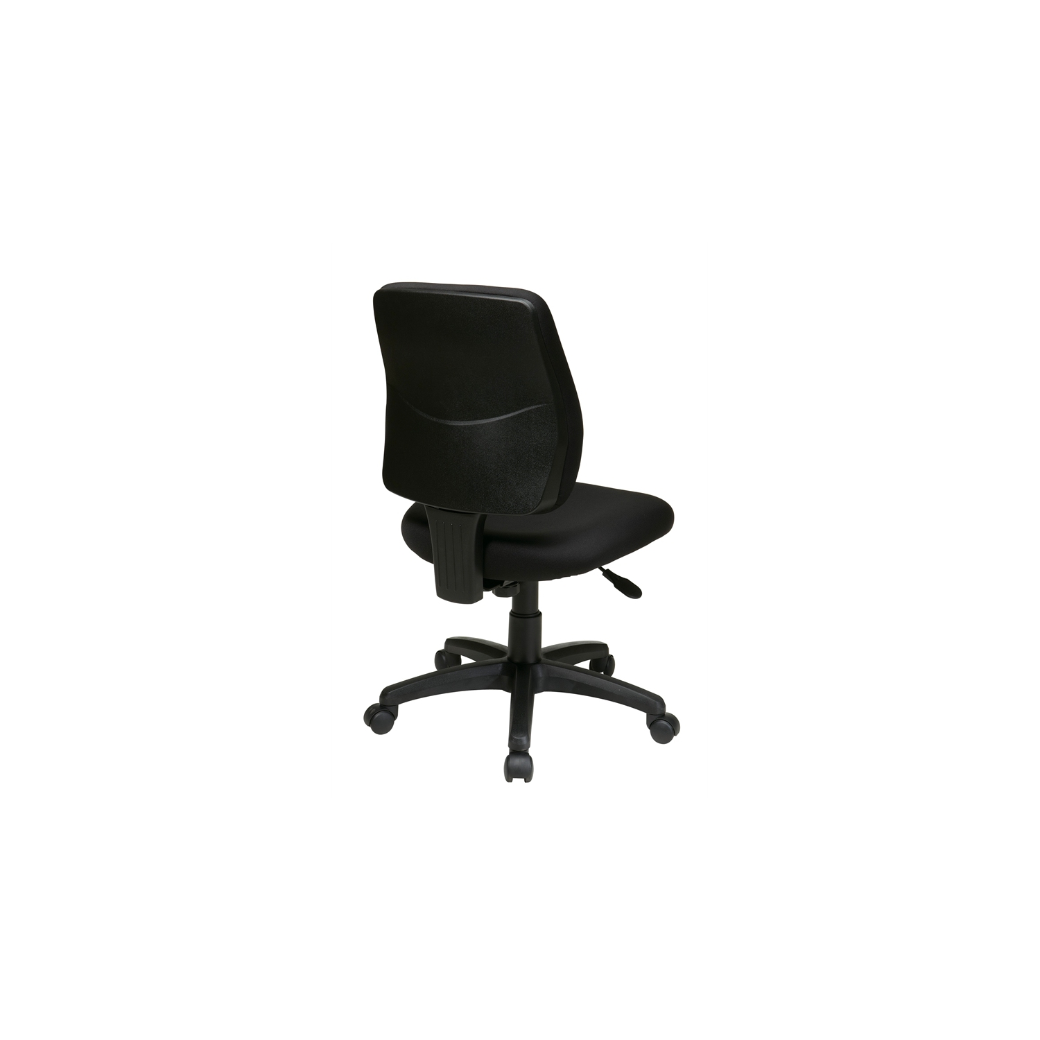 Task Office Chair with Ratchet Back Height Adjustment in Coal Black Fabric