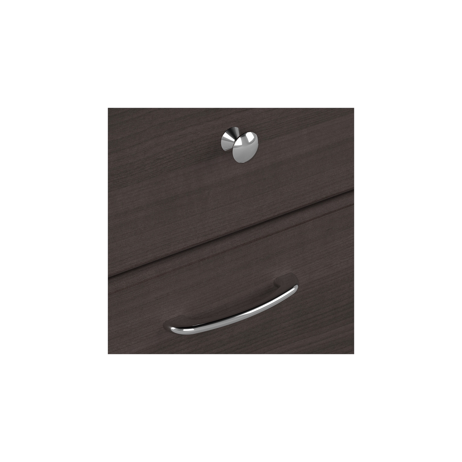 Cabot L Shaped Desk with Hutch and Bookcase in Heather Gray - Engineered Wood