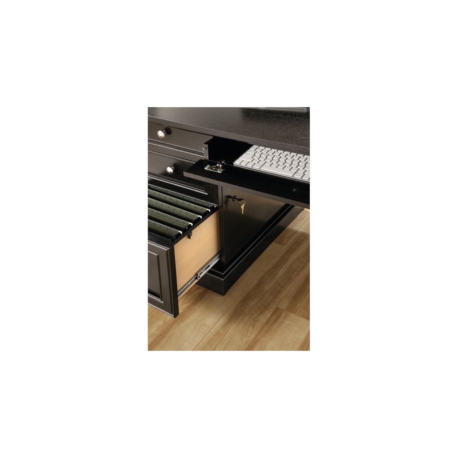 Sauder Palladia Contemporary Wood L-Shape Computer Desk in Oak