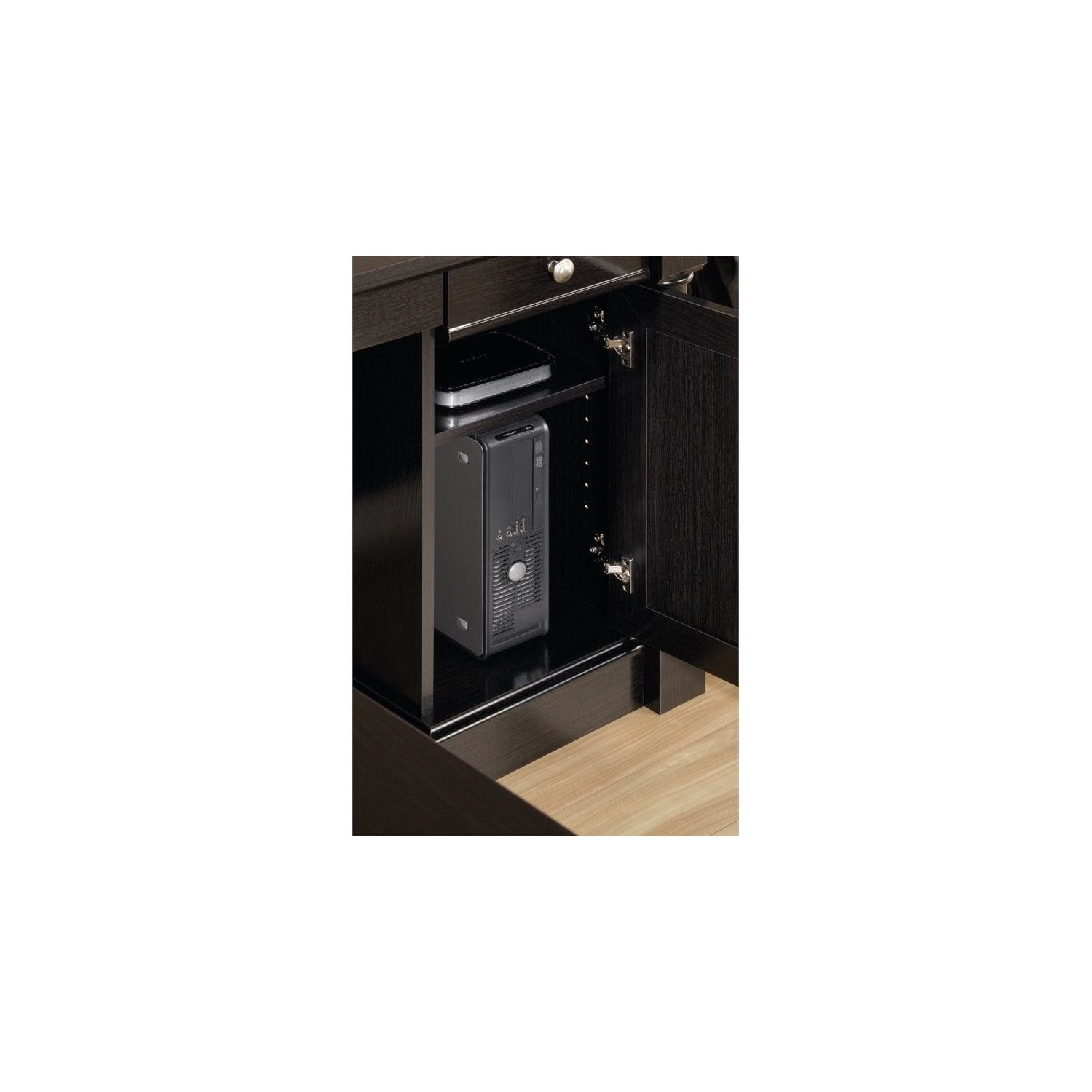 Sauder Palladia Contemporary Wood L-Shape Computer Desk in Oak