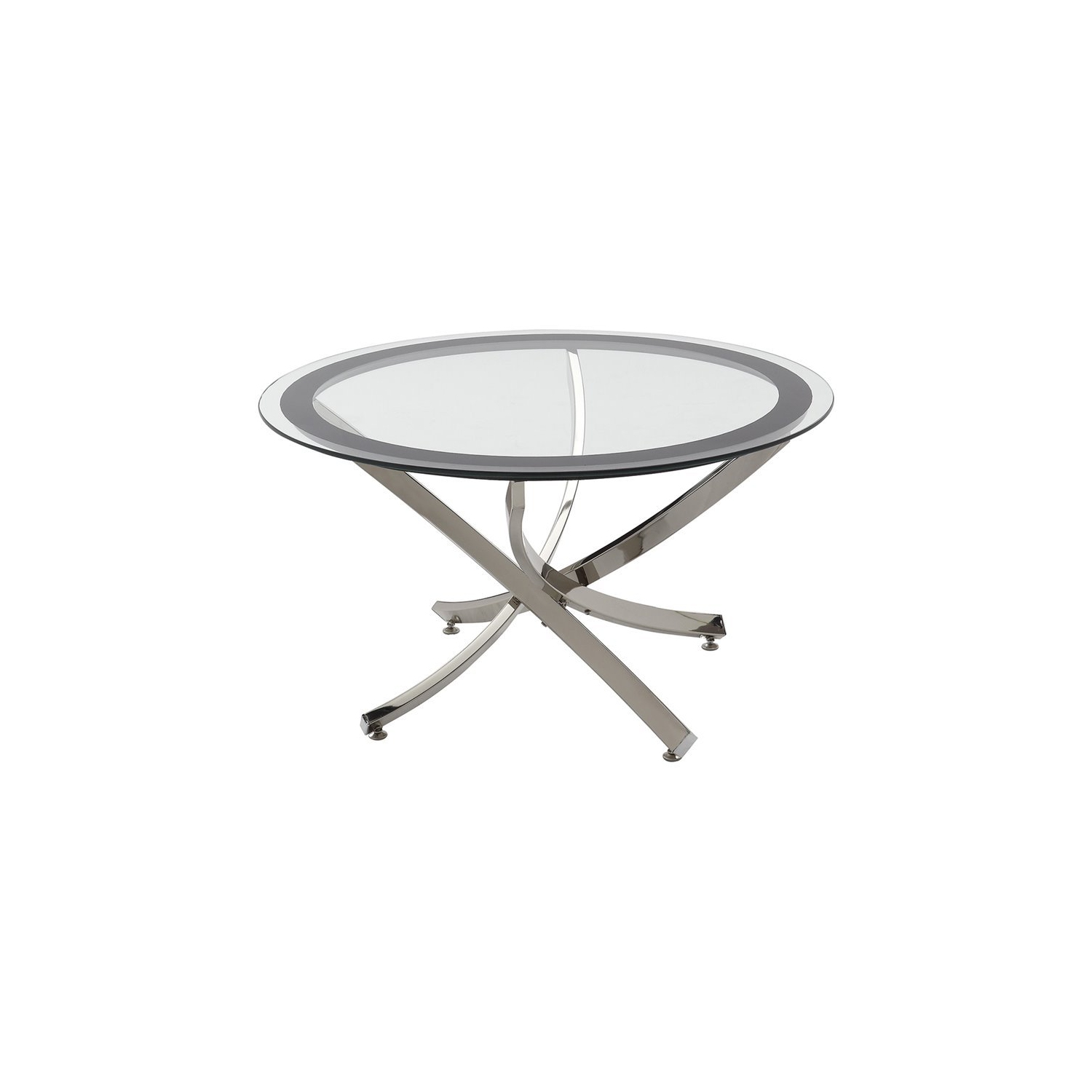 Coaster Norwood Round Glass Top Accent Coffee Table in Chrome