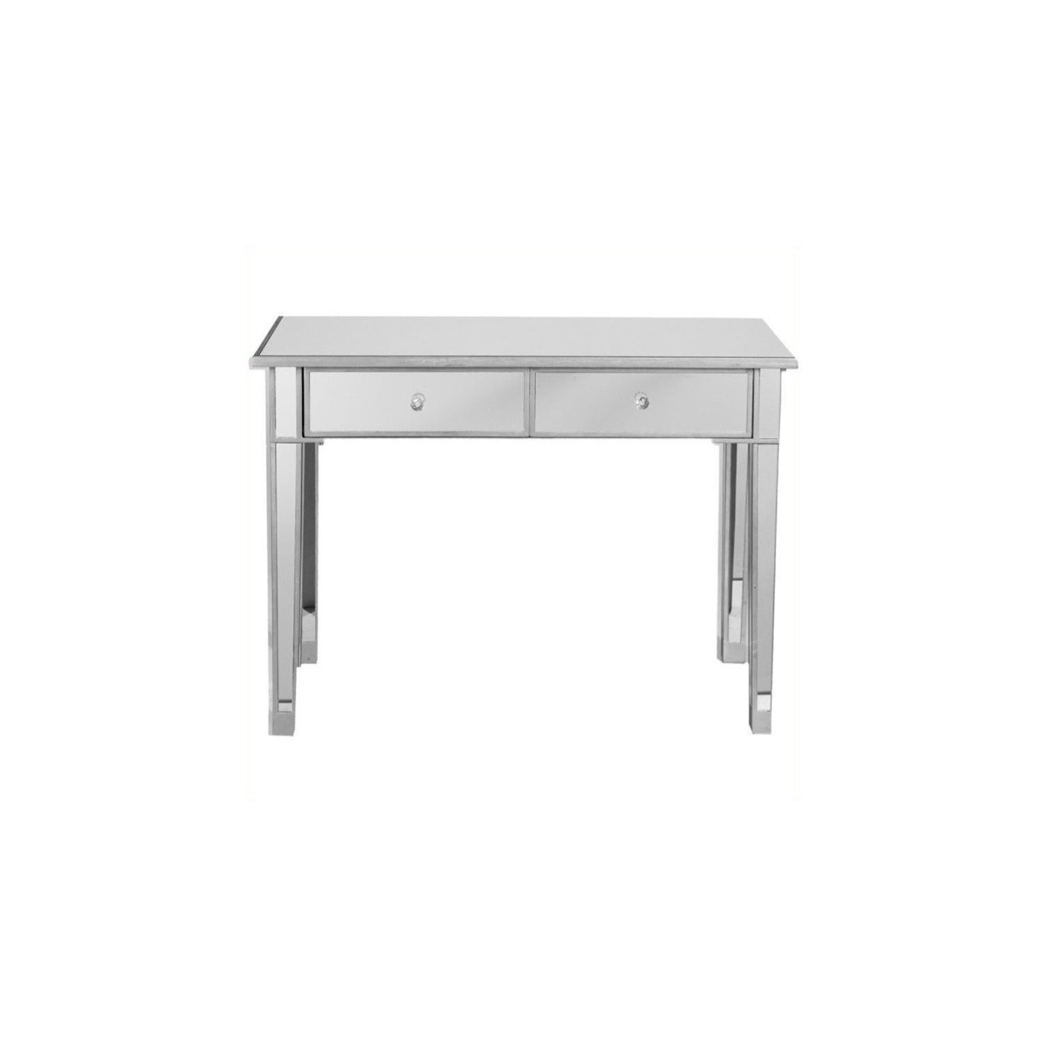 SEI Furniture – Table console Montrose à 2 tiroirs, peintes argent