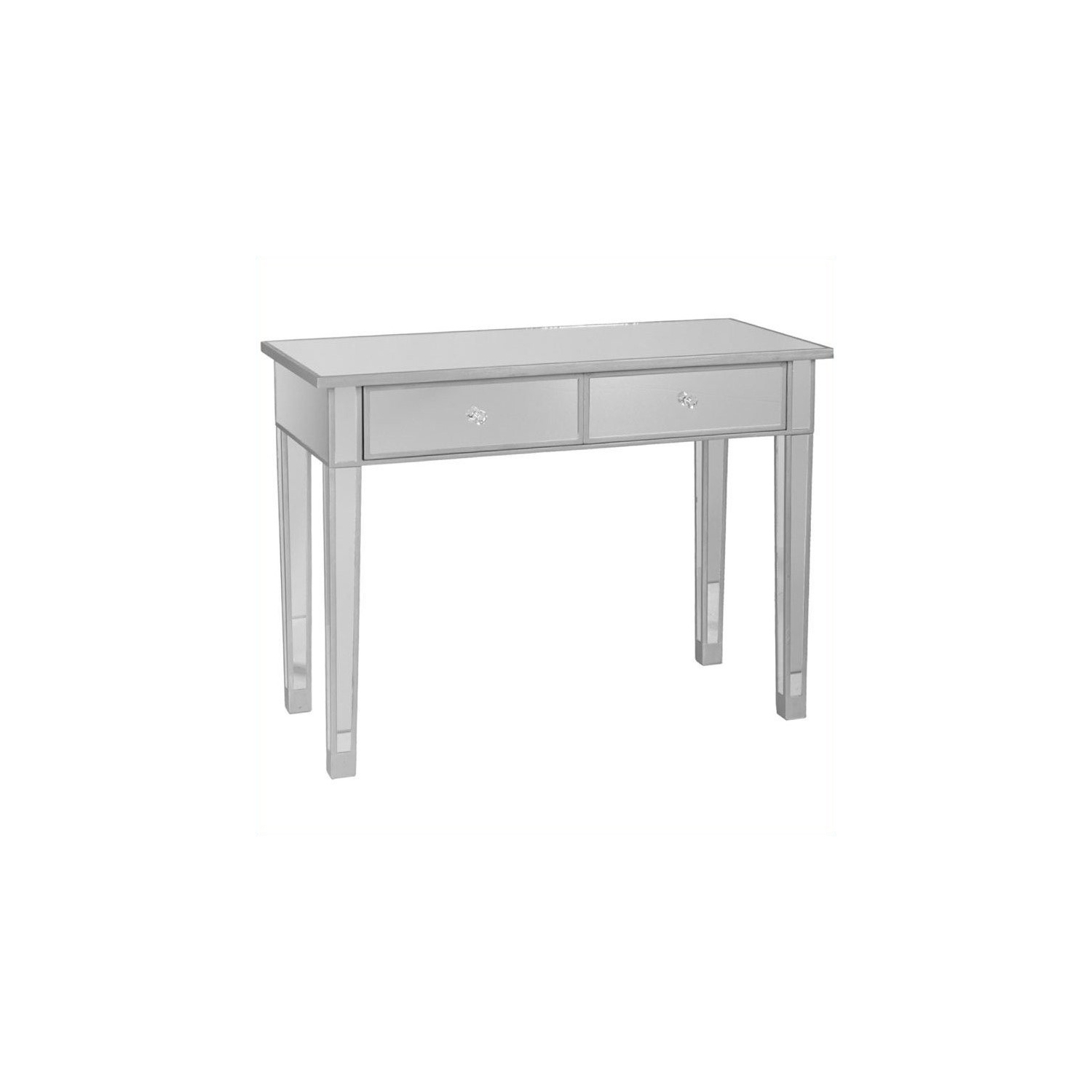 SEI Furniture – Table console Montrose à 2 tiroirs, peintes argent