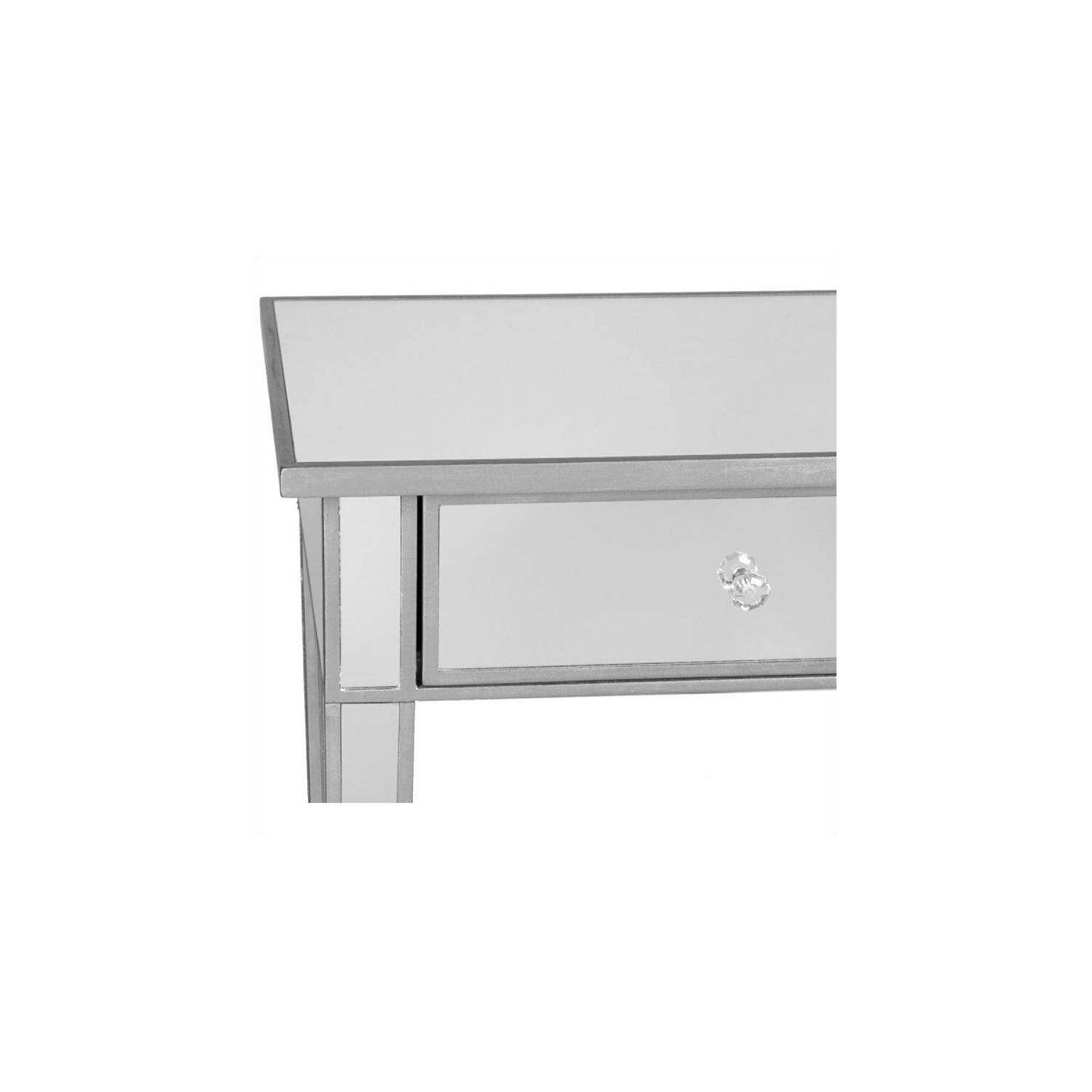 SEI Furniture – Table console Montrose à 2 tiroirs, peintes argent