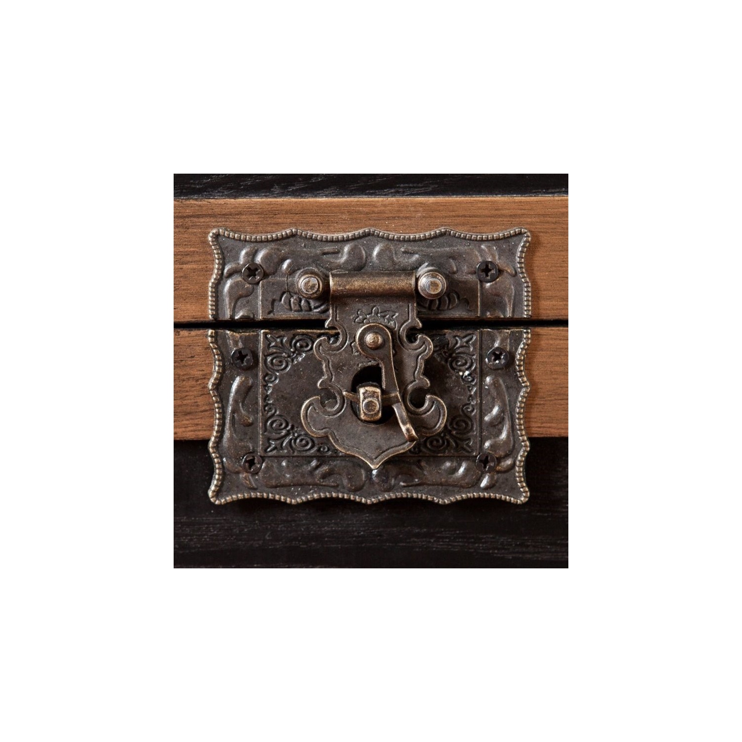 SEI Furniture Drifton Travel Trunk End Table in Black